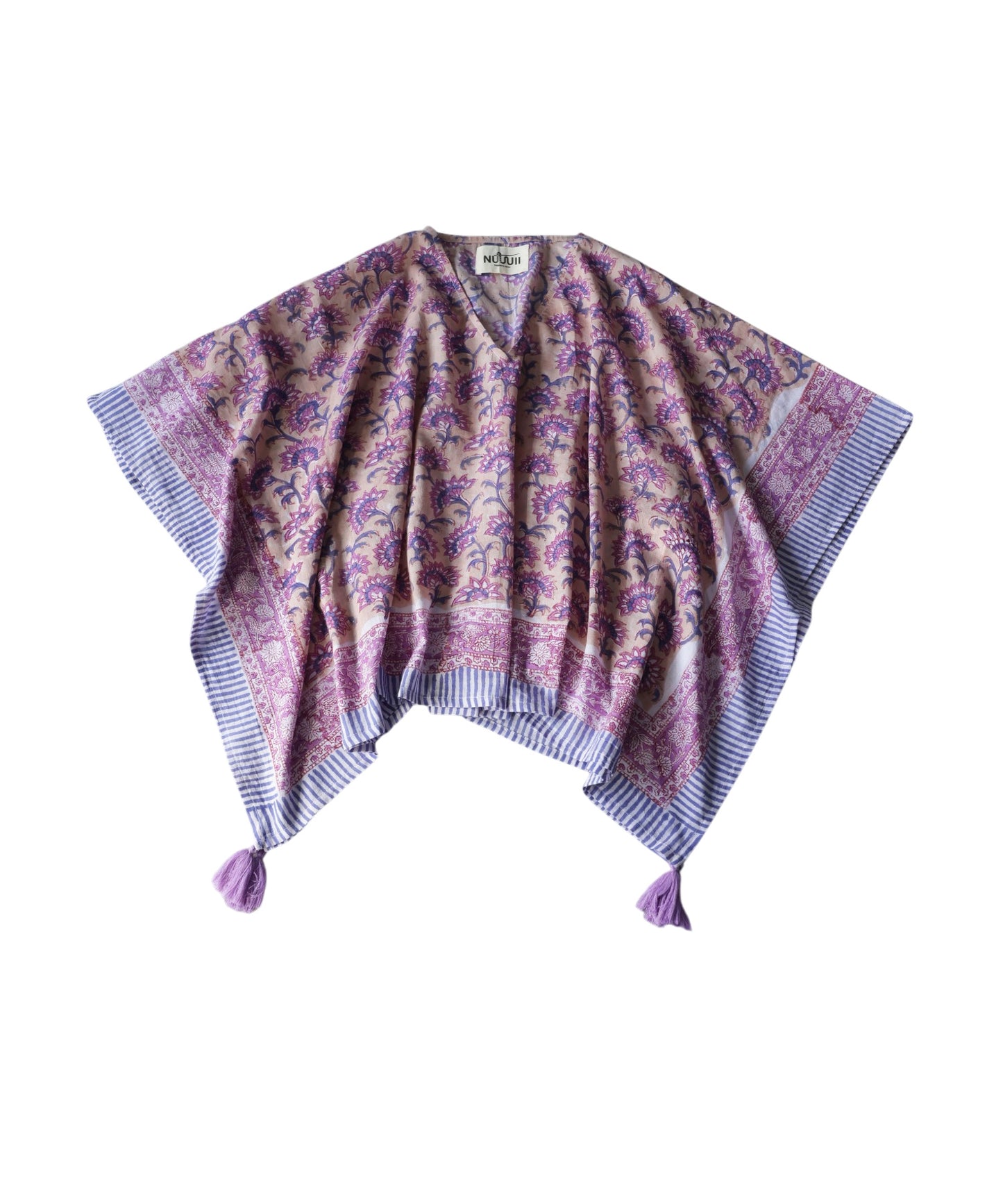 NUUUII All-Over Print, 100% Cotton, Paisley Pattern Poncho Blouse Ladies