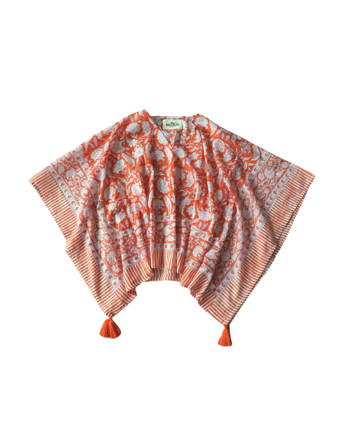 NUUUII All-Over Print, 100% Cotton, Paisley Pattern Poncho Blouse Ladies