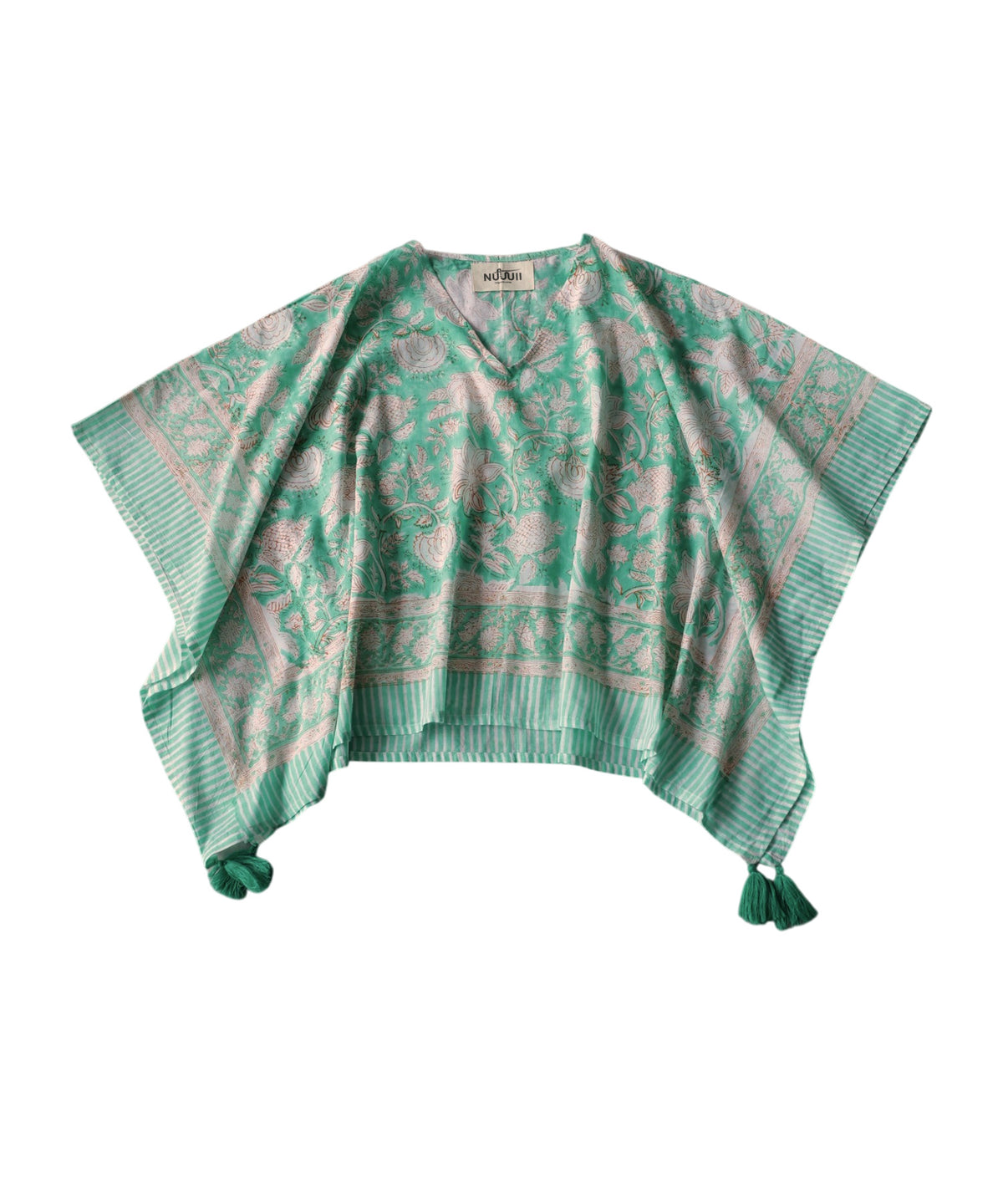 NUUUII All-Over Print, 100% Cotton, Paisley Pattern Poncho Blouse Ladies