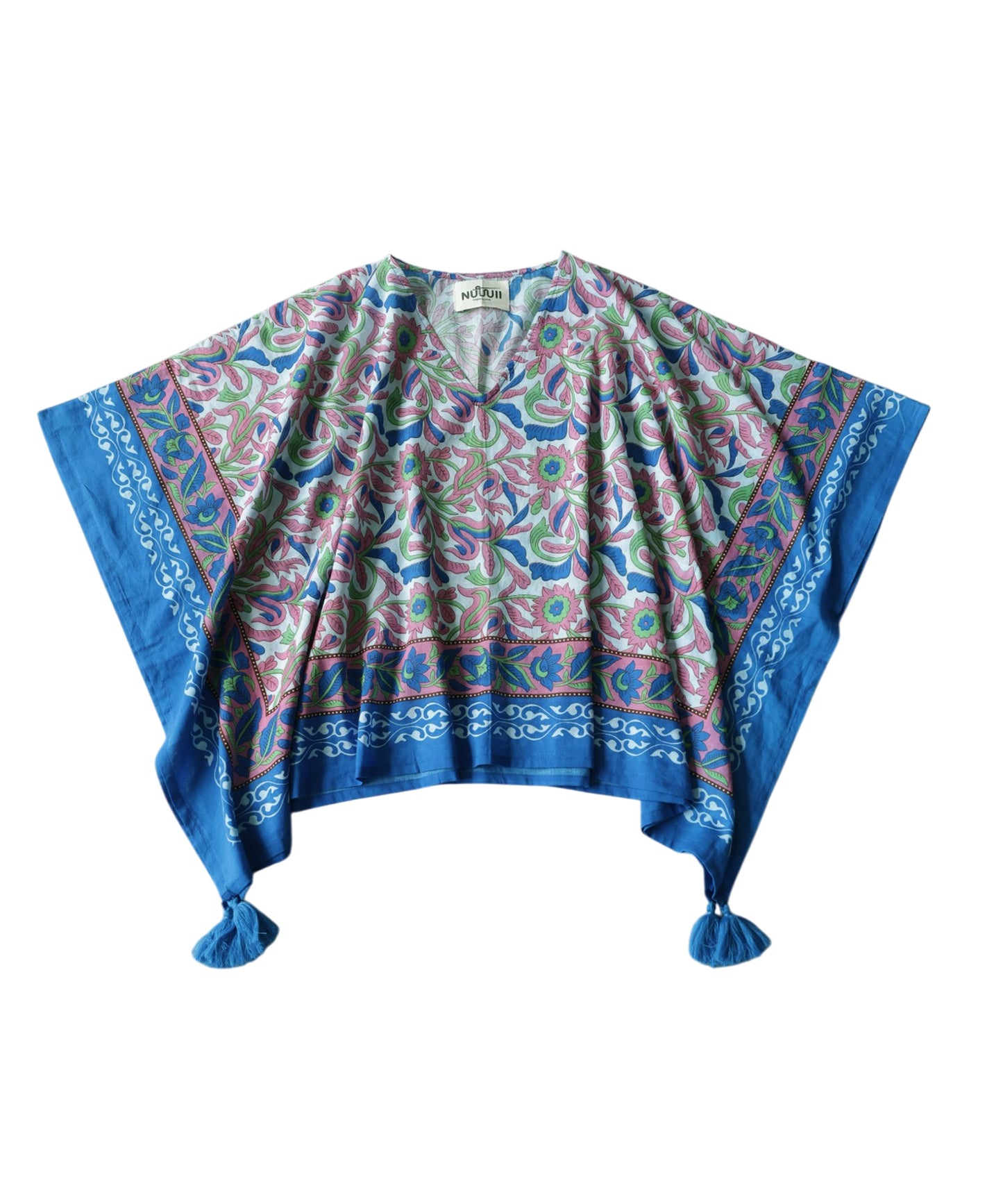 NUUUII All-Over Print, 100% Cotton, Paisley Pattern Poncho Blouse Ladies