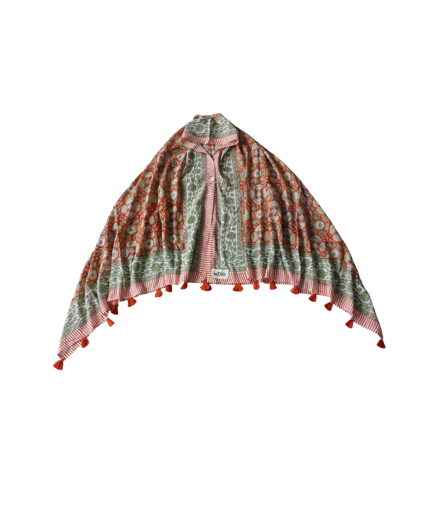 NUUUII Large-Size Botanical Print 100% Cotton Stole With Tassels Ladies