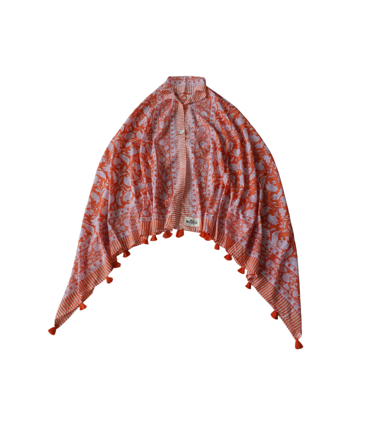 NUUUII Large-Size Botanical Print 100% Cotton Stole With Tassels Ladies