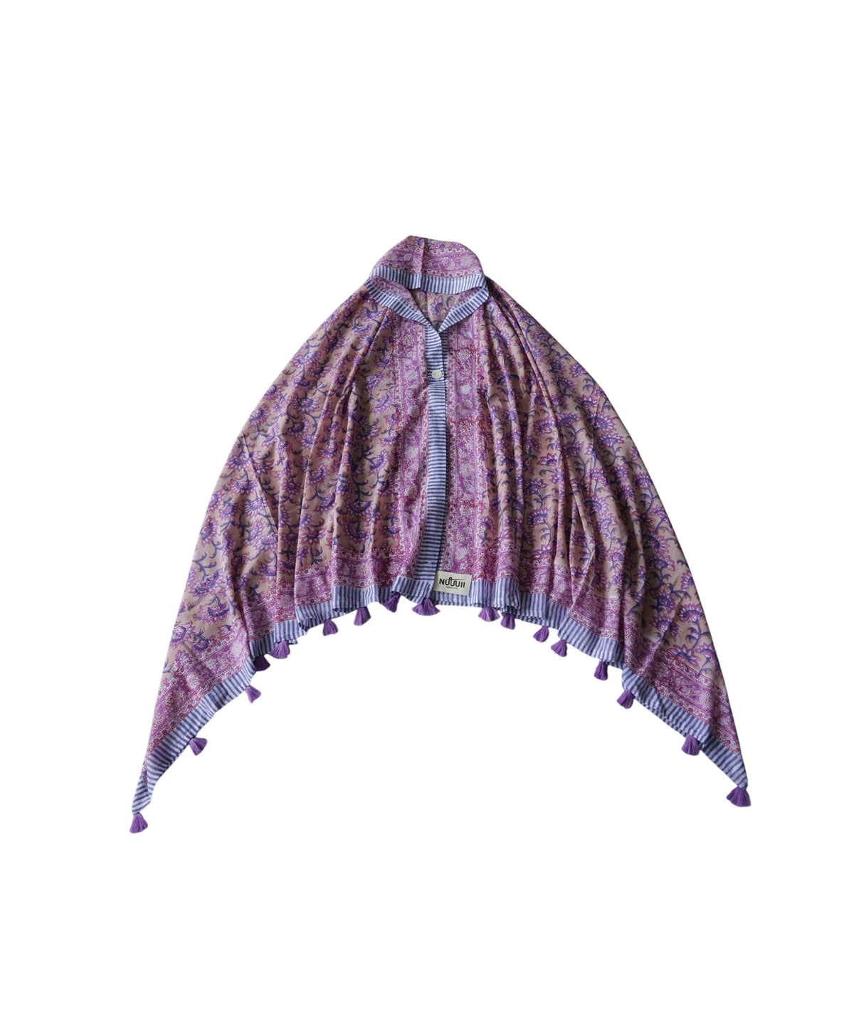 NUUUII Large-Size Botanical Print 100% Cotton Stole With Tassels Ladies