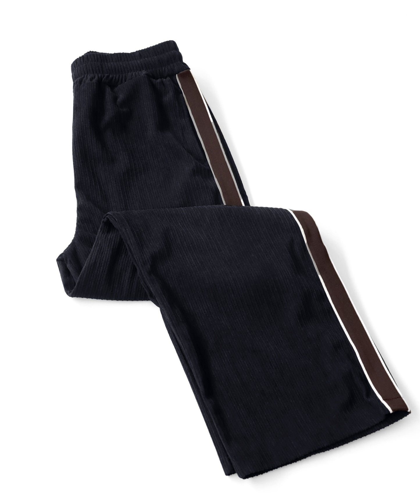 Side tape line corduroy track pants Unisex