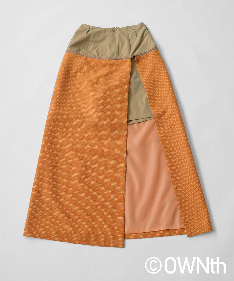 Half pants x long skirt