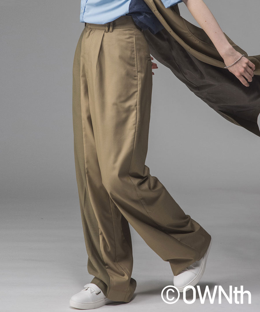 Asymmetry Design Tuck Pants Unisex