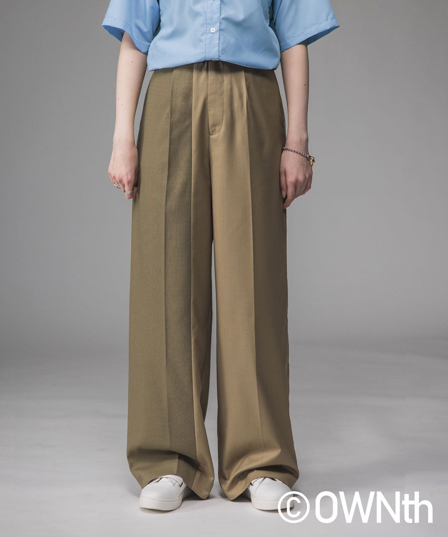 Asymmetry Design Tuck Pants Unisex