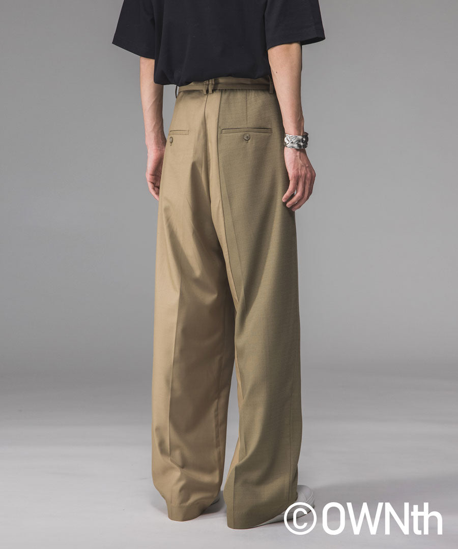 Asymmetry Design Tuck Pants Unisex