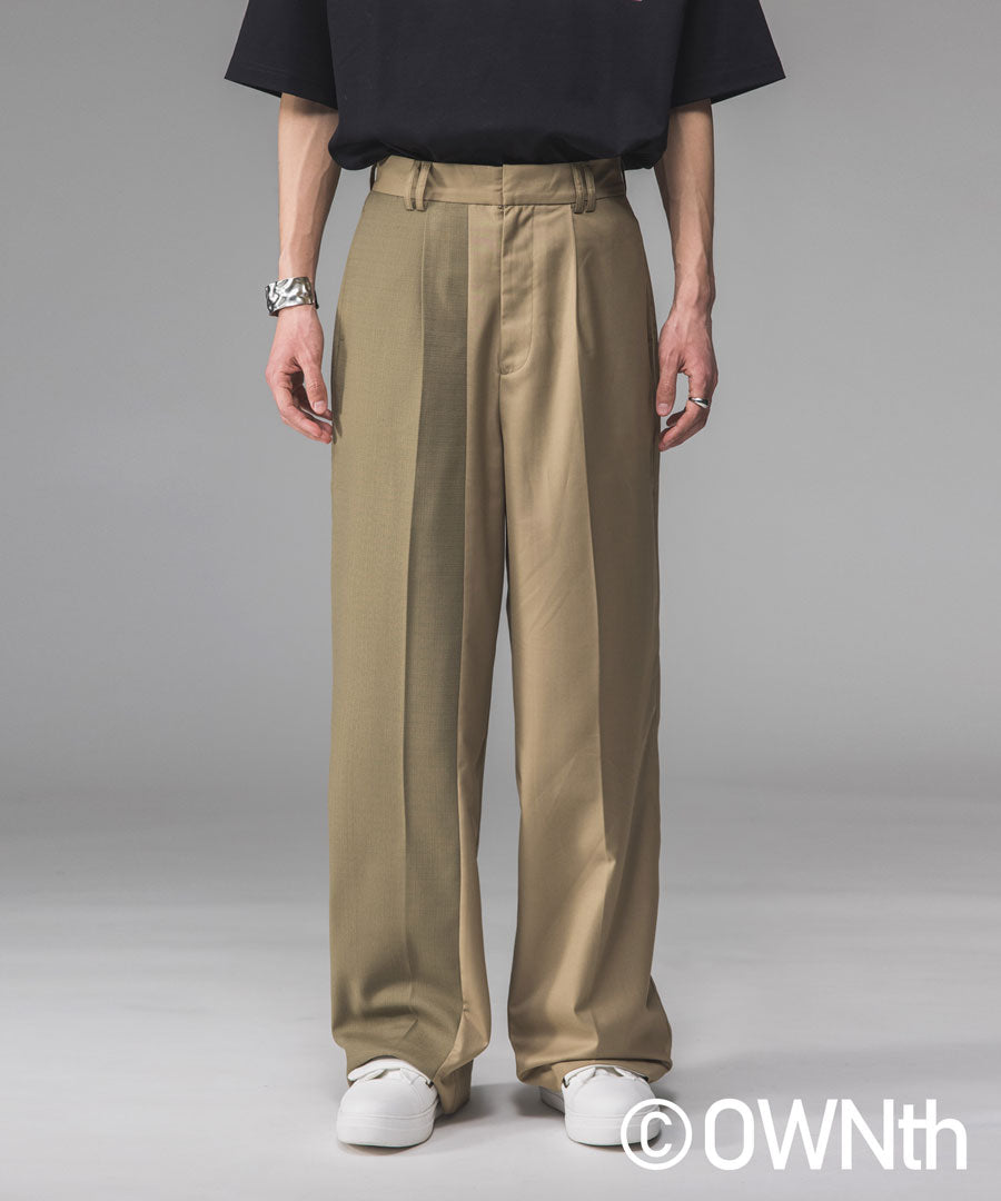 Asymmetry Design Tuck Pants Unisex