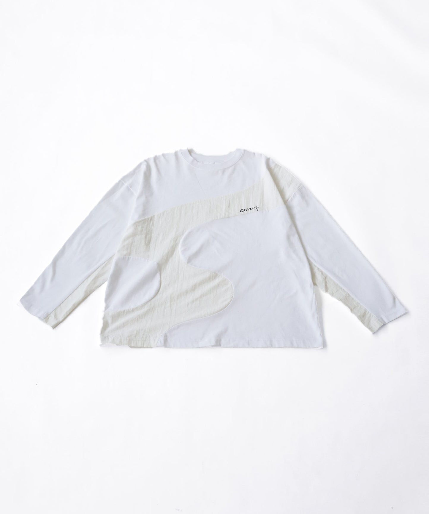 Wave line Docking Long T-shirt Unisex