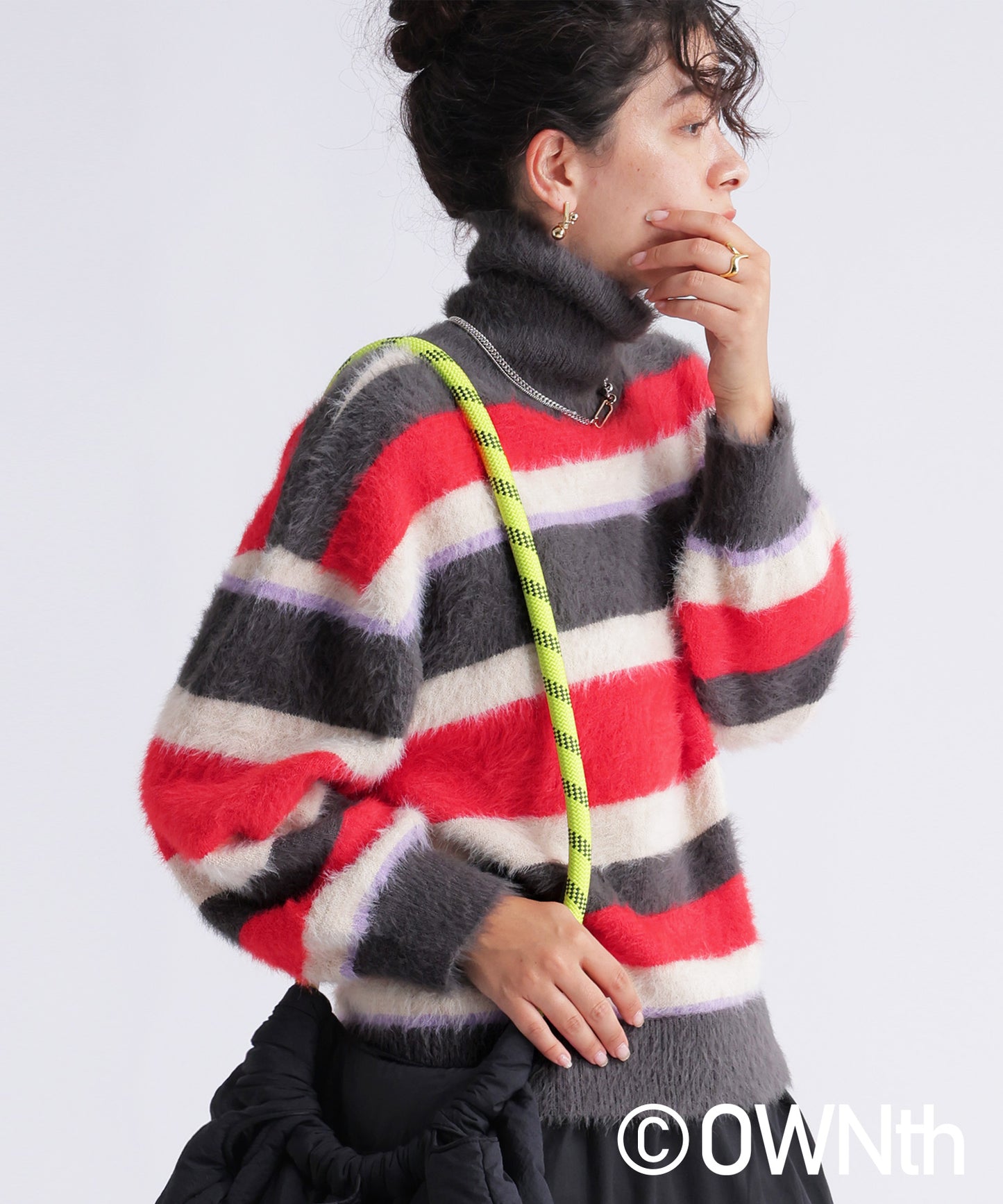 Shaggy Stripe Knit Vest Ladies