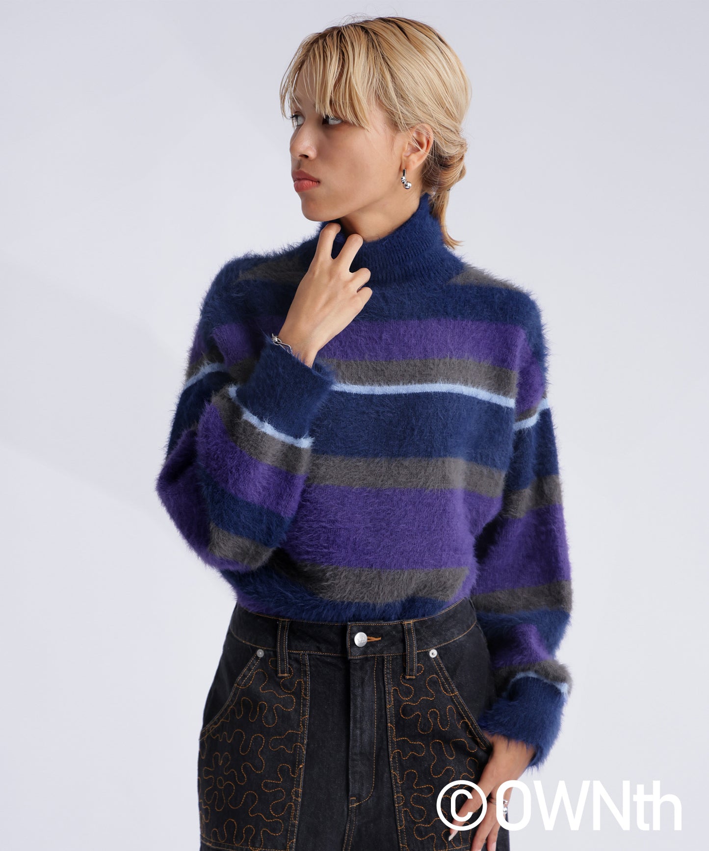 Shaggy Stripe Knit Vest Ladies