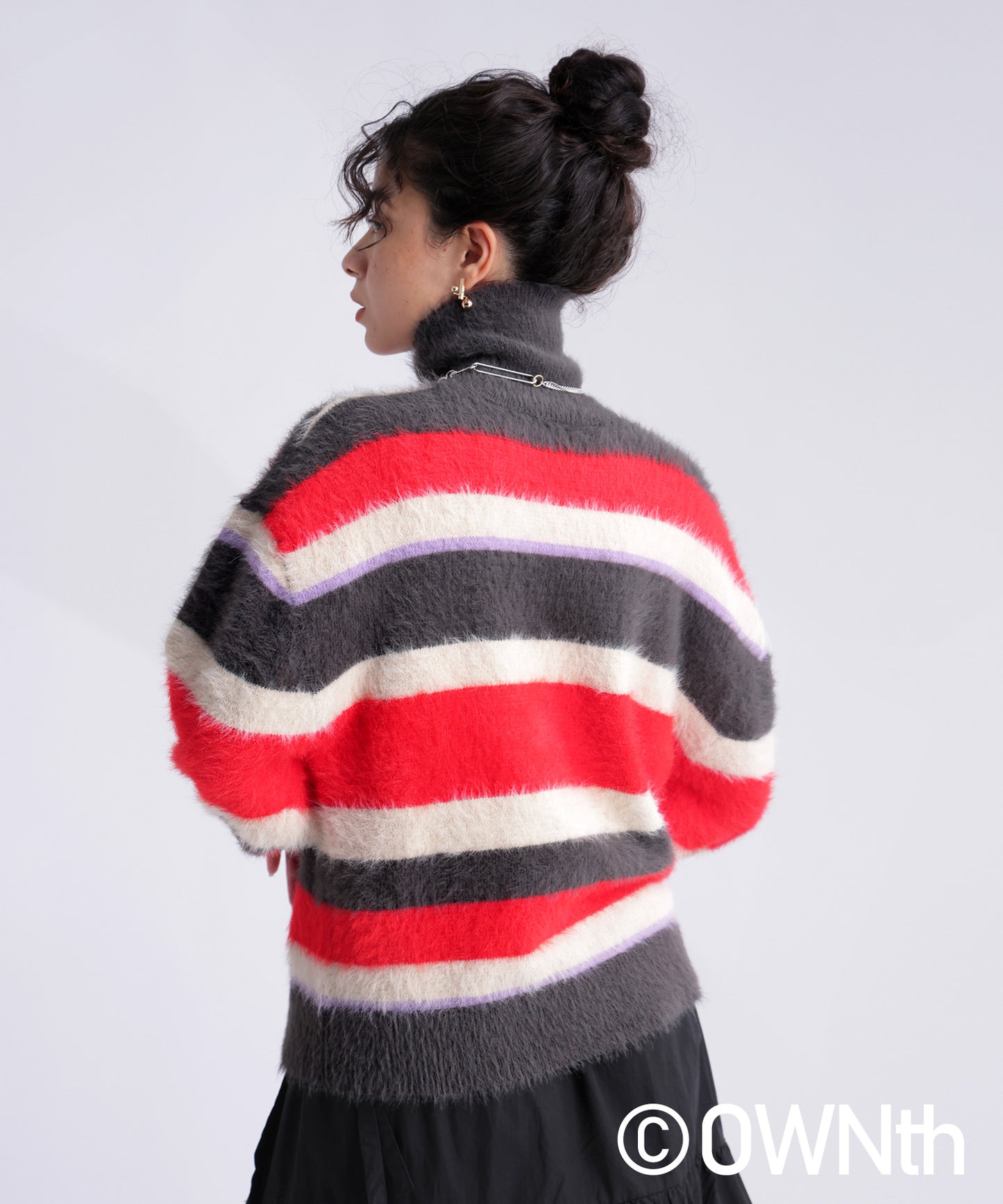 Shaggy Stripe Knit Vest Ladies