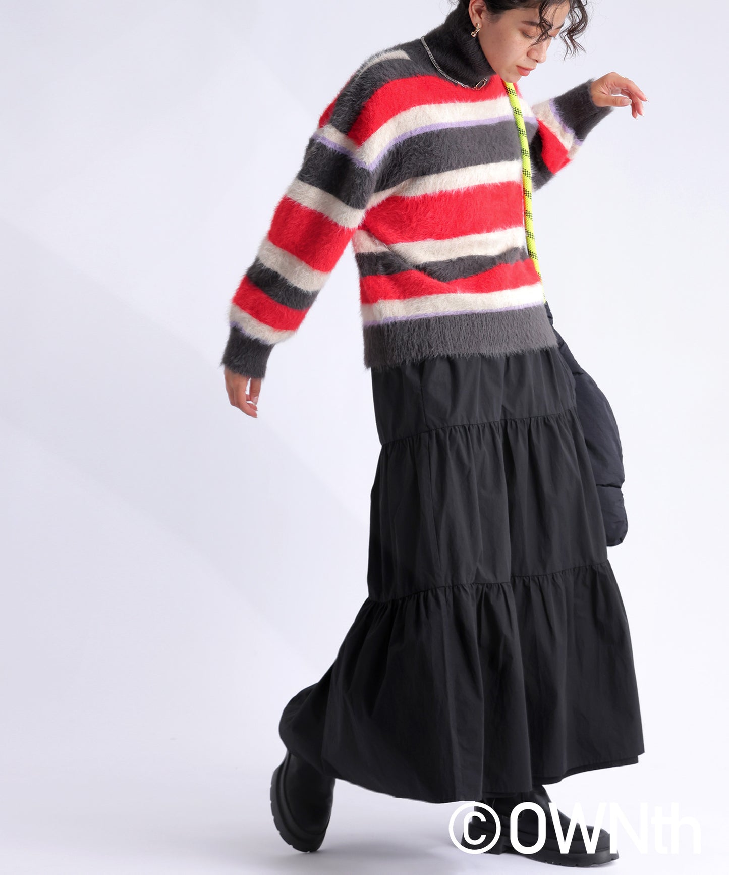 Shaggy Stripe Knit Vest Ladies