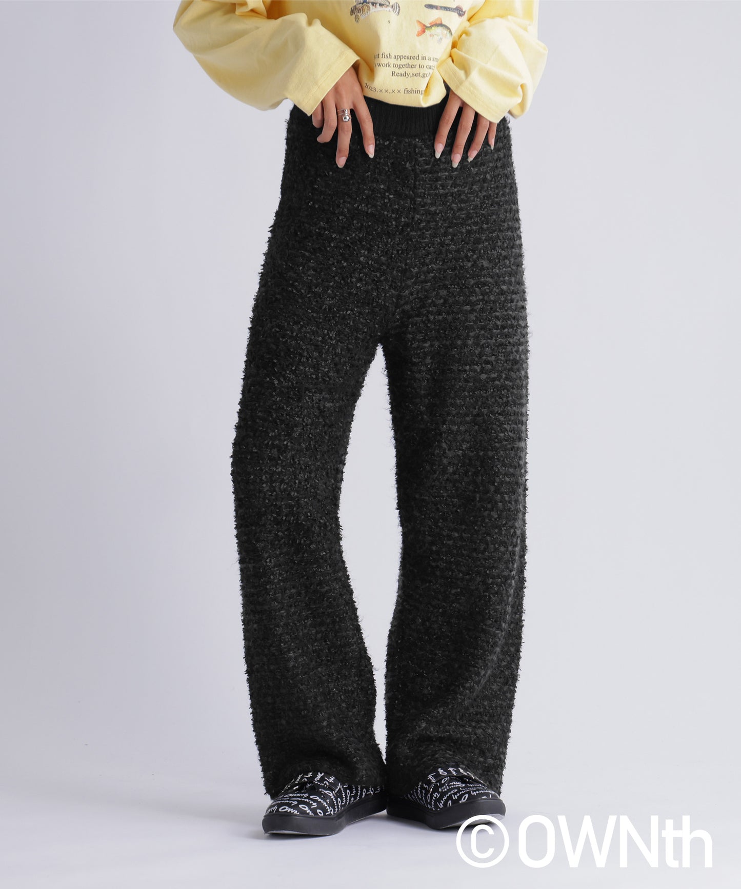 Tape Yarn Knit Pants Ladies