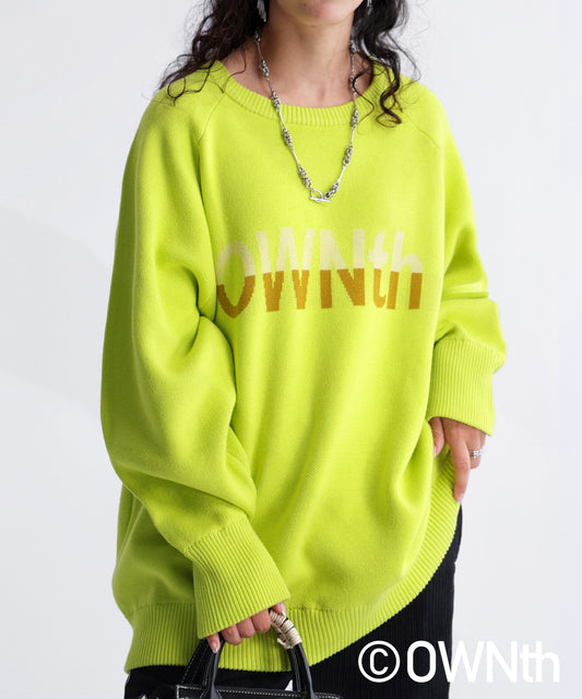 Double Jacquard "Ownth" Logo Knit Pullover Ladies