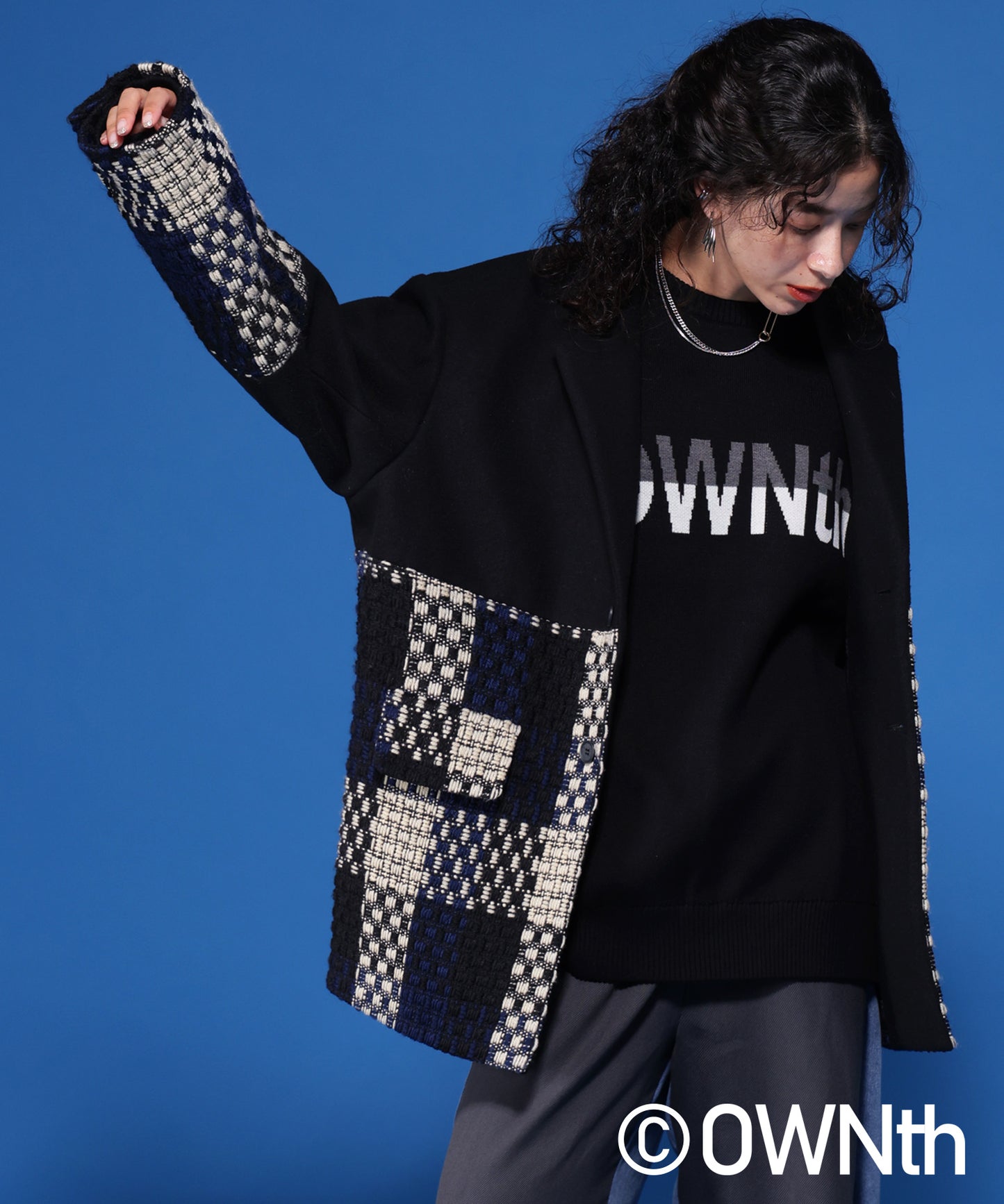 Double Jacquard "Ownth" Logo Knit Pullover Ladies