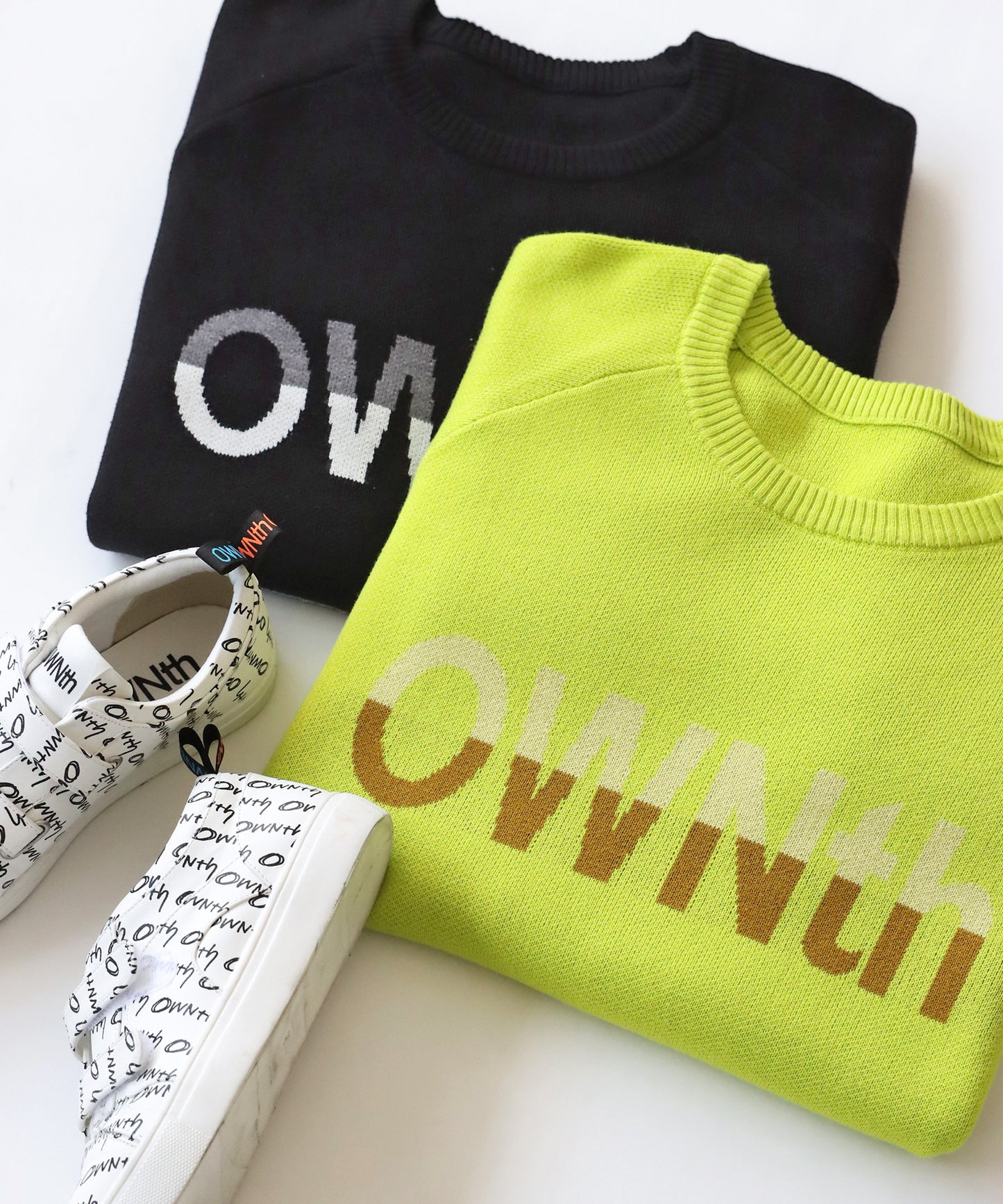 Double Jacquard "Ownth" Logo Knit Pullover Ladies