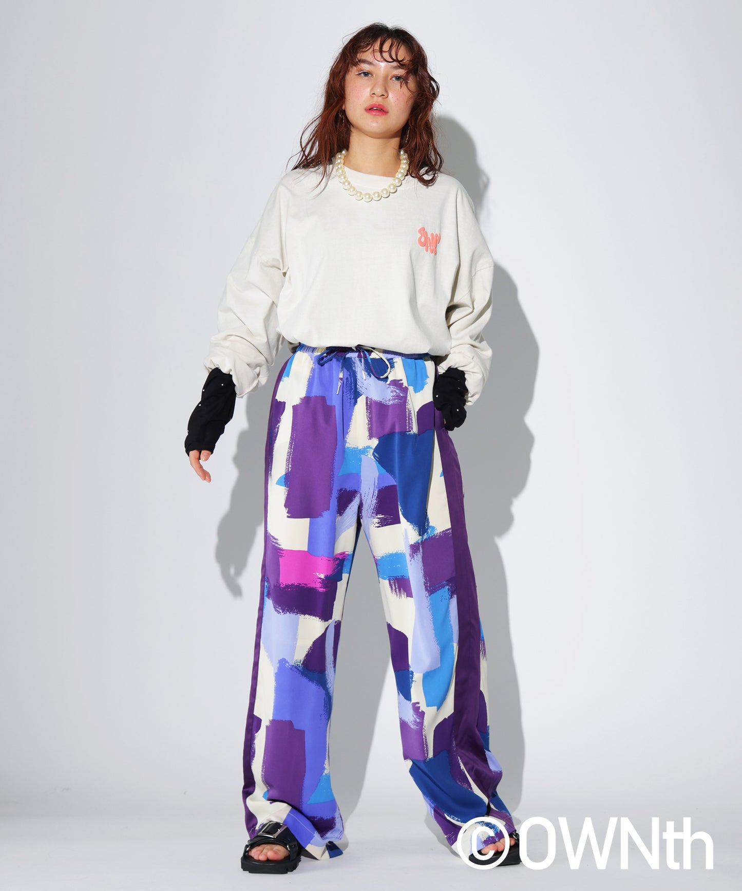 Sideline Paint Pattern Easy Pants Ladies