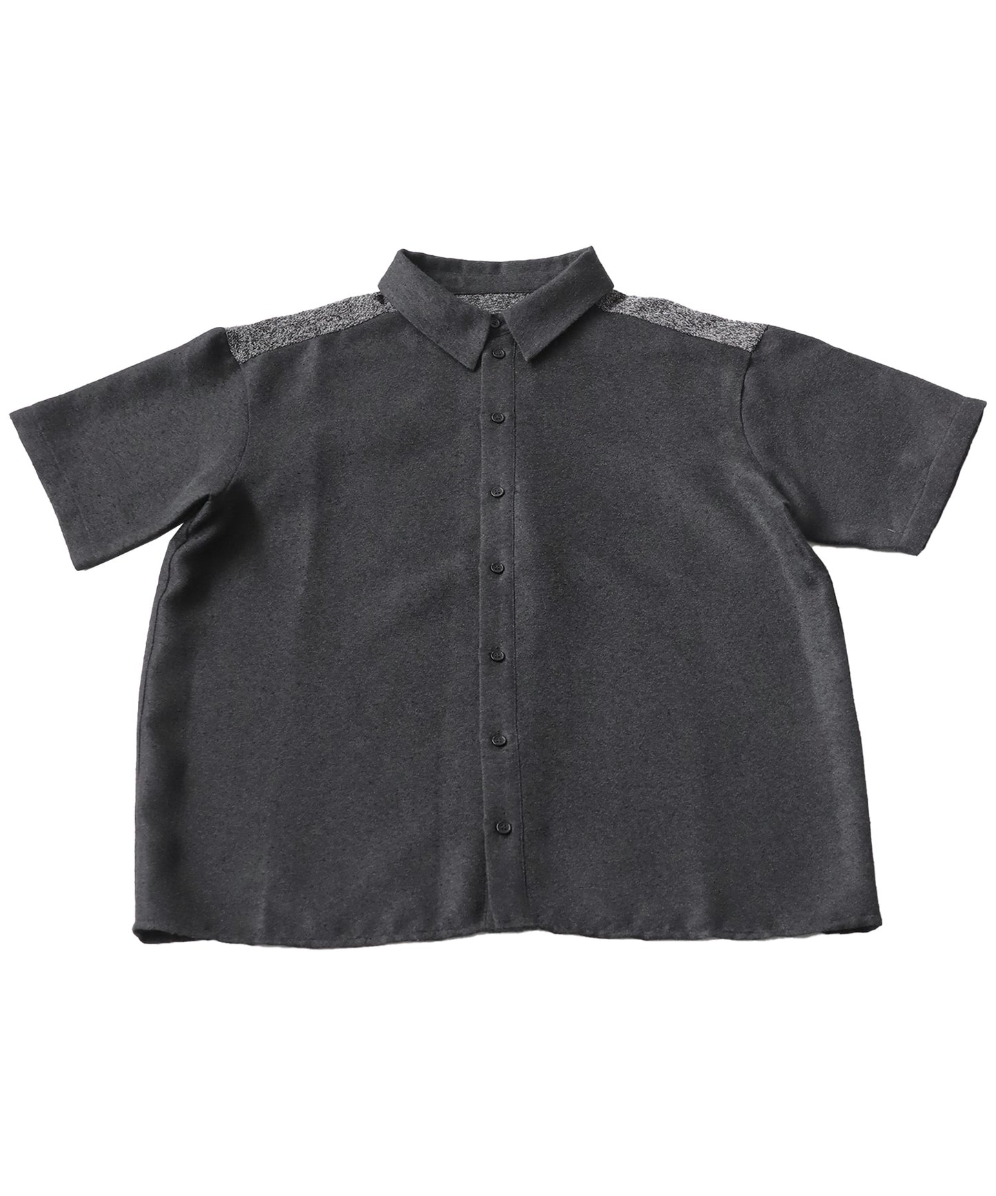 Yoke Switching Half Sleeve Shirt Unisex