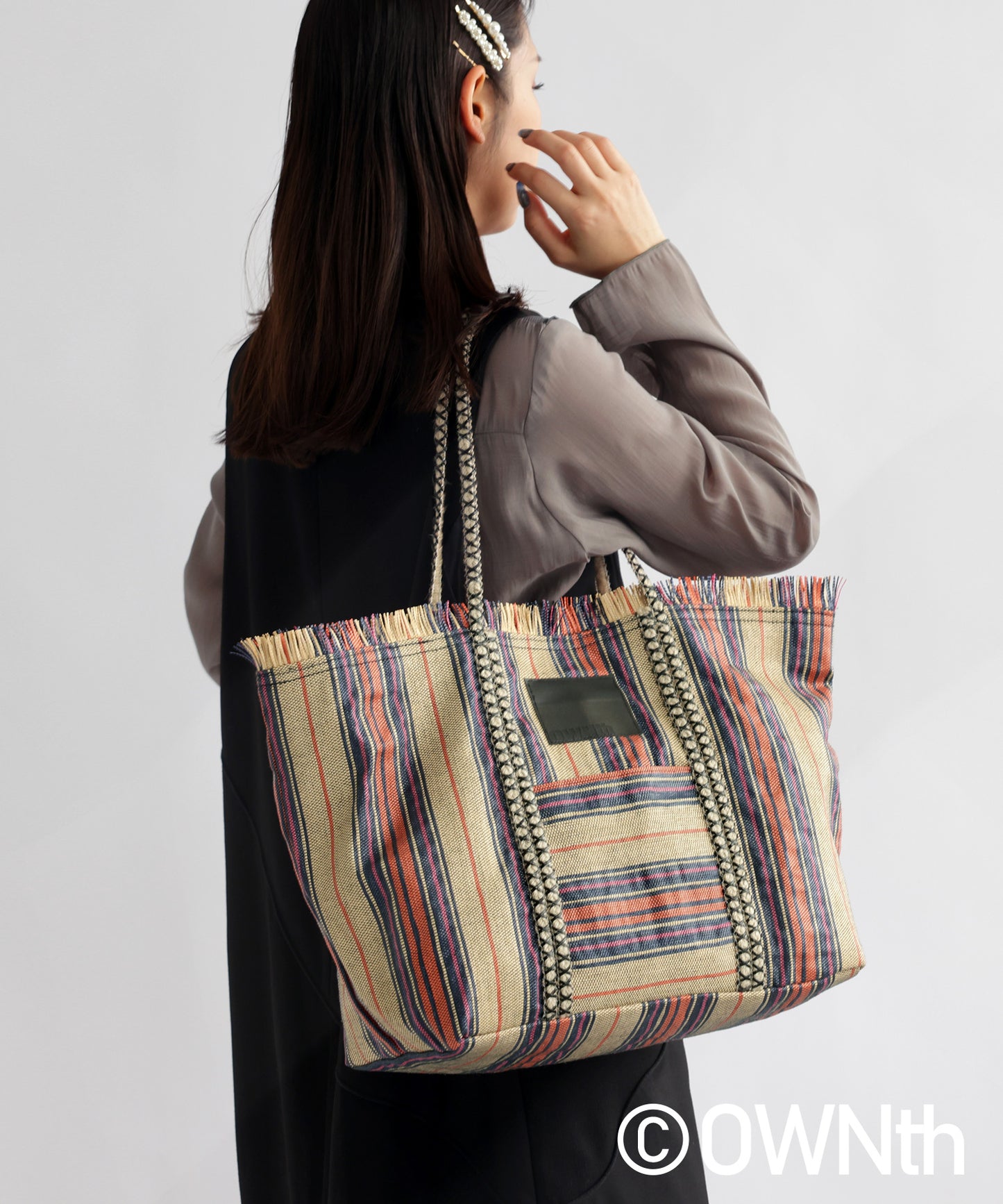 Striped Tote Bag Ladies