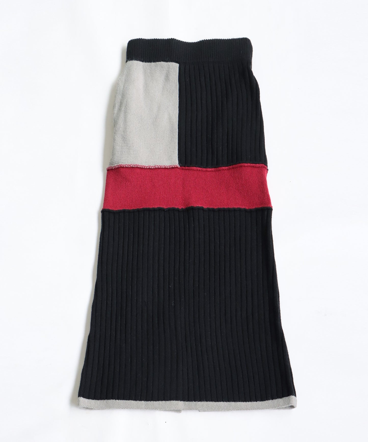 Switching Rib Knit Skirt Ladies