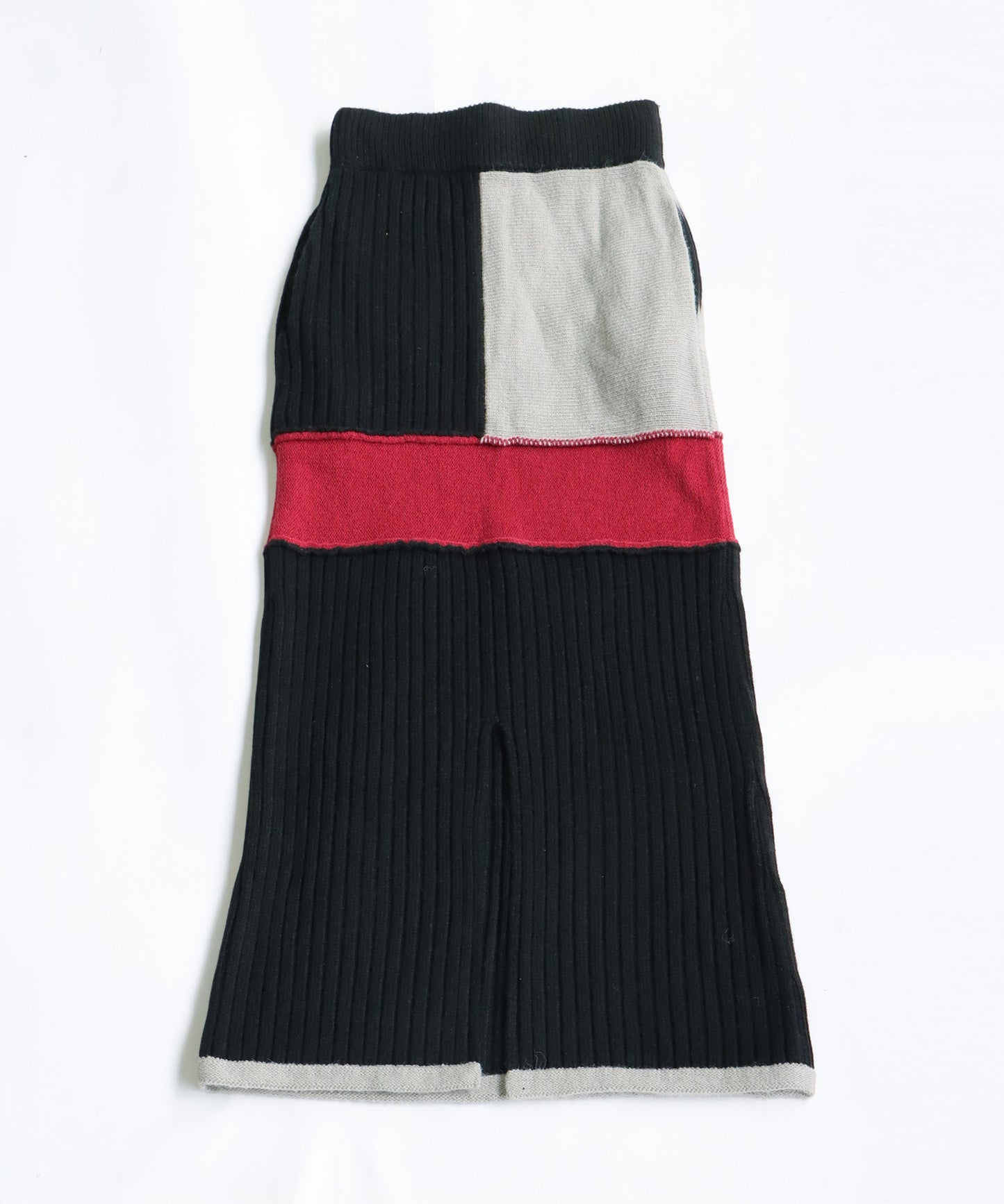 Switching Rib Knit Skirt Ladies