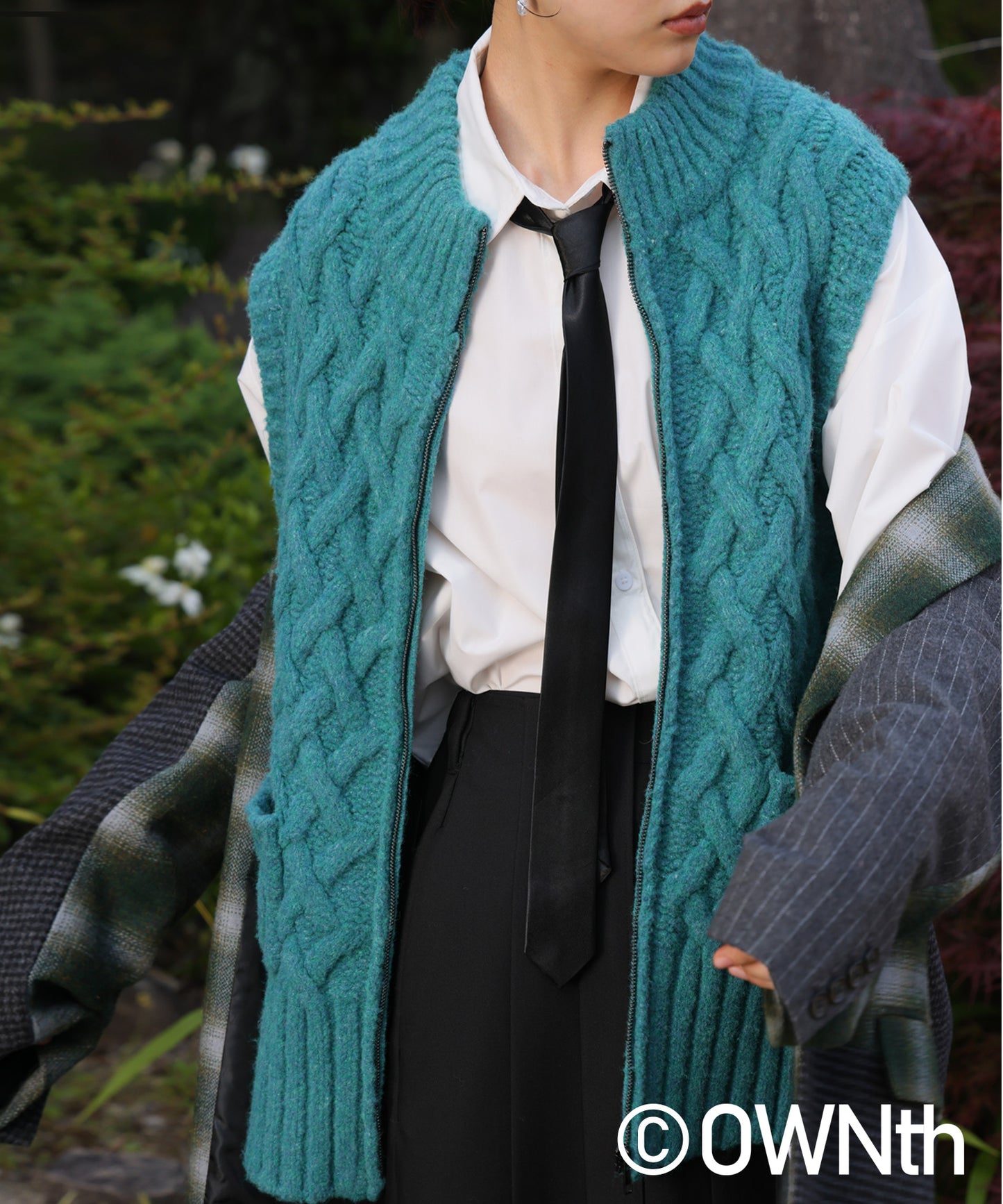 Basket Weave Style Knit Vest Unisex