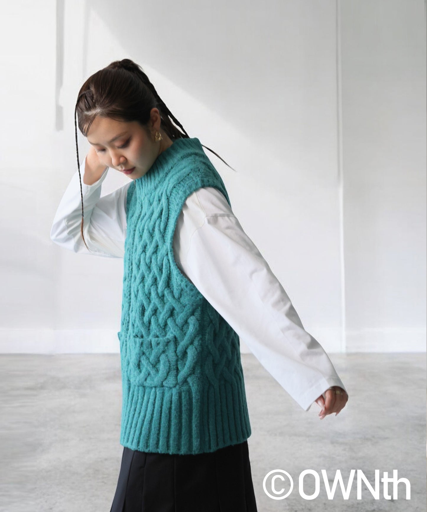 Basket Weave Style Knit Vest Unisex