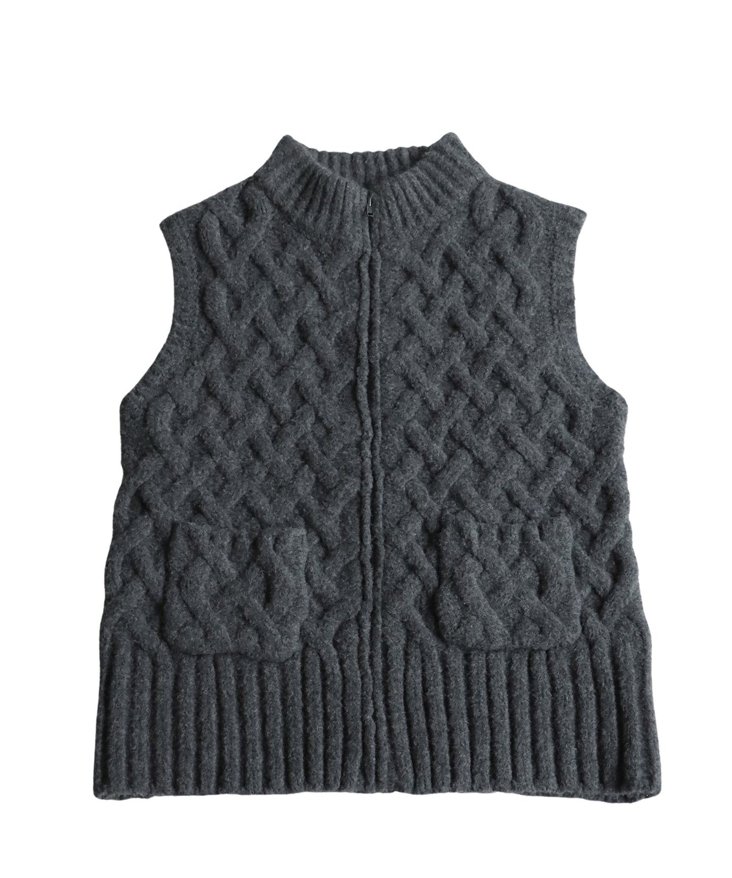 Basket Weave Style Knit Vest Unisex