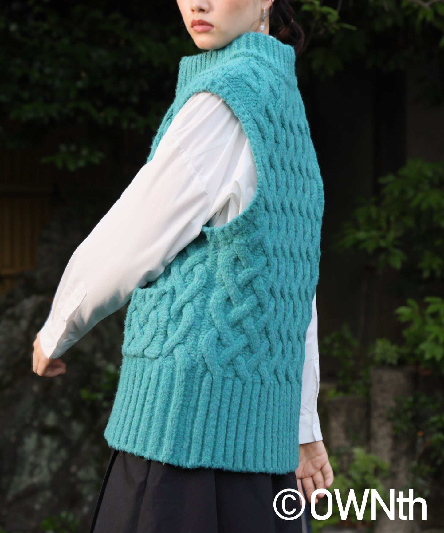 Basket Weave Style Knit Vest Unisex