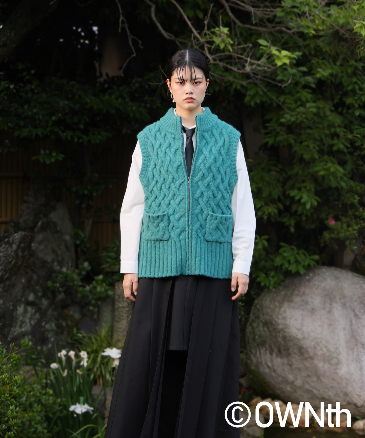 Basket Weave Style Knit Vest Unisex