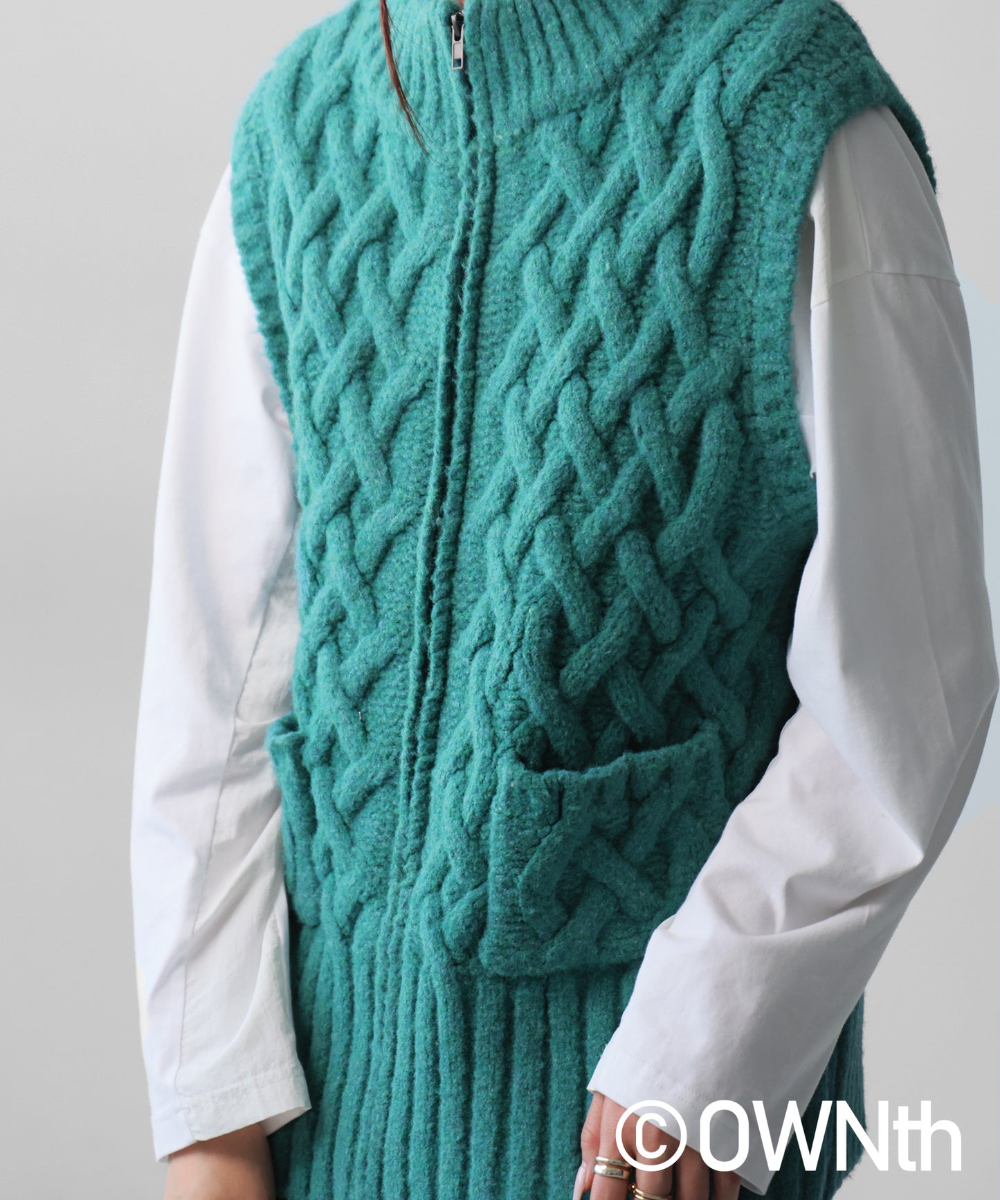 Basket Weave Style Knit Vest Unisex