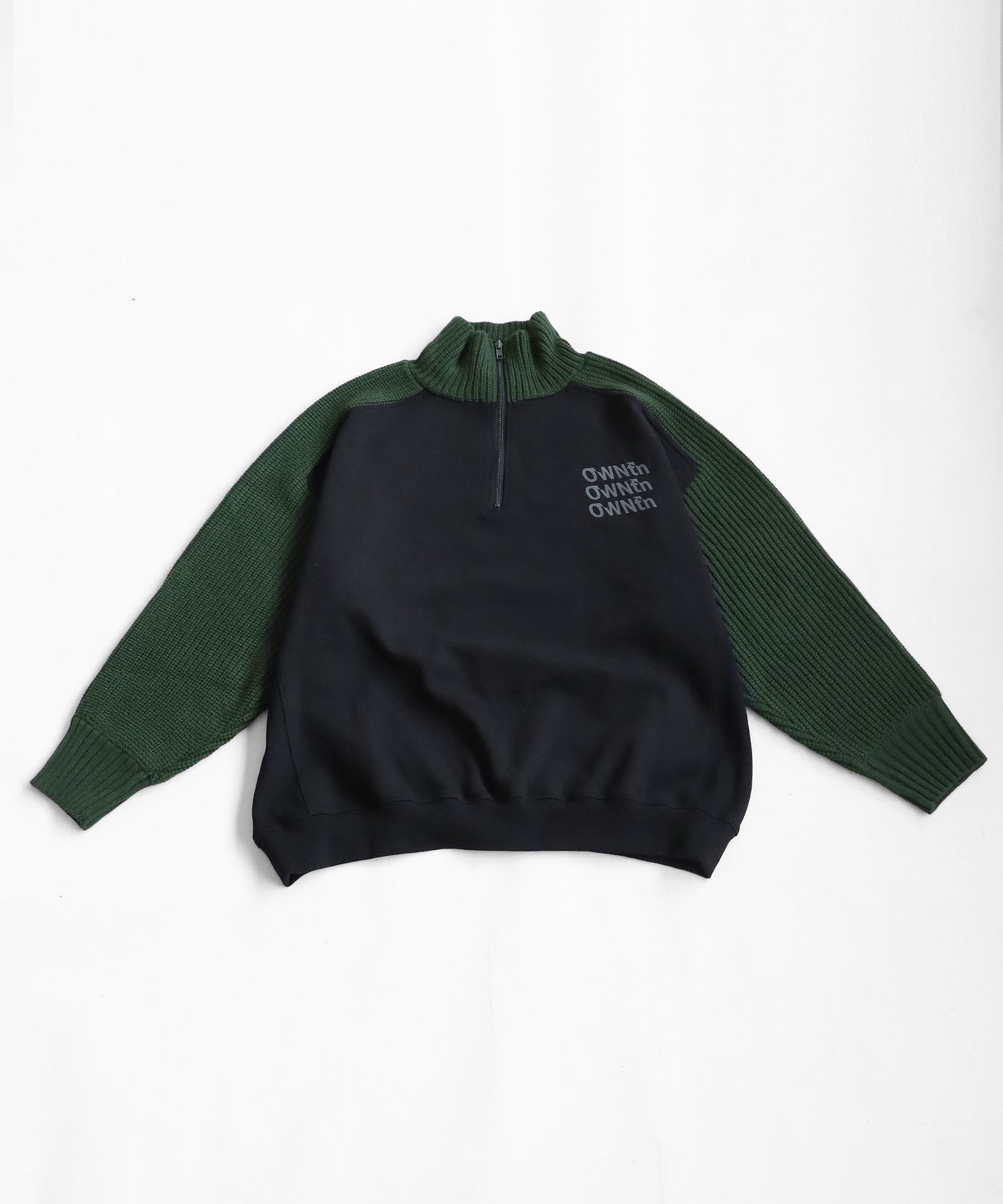 Knit Switching Logo Pullover Unisex