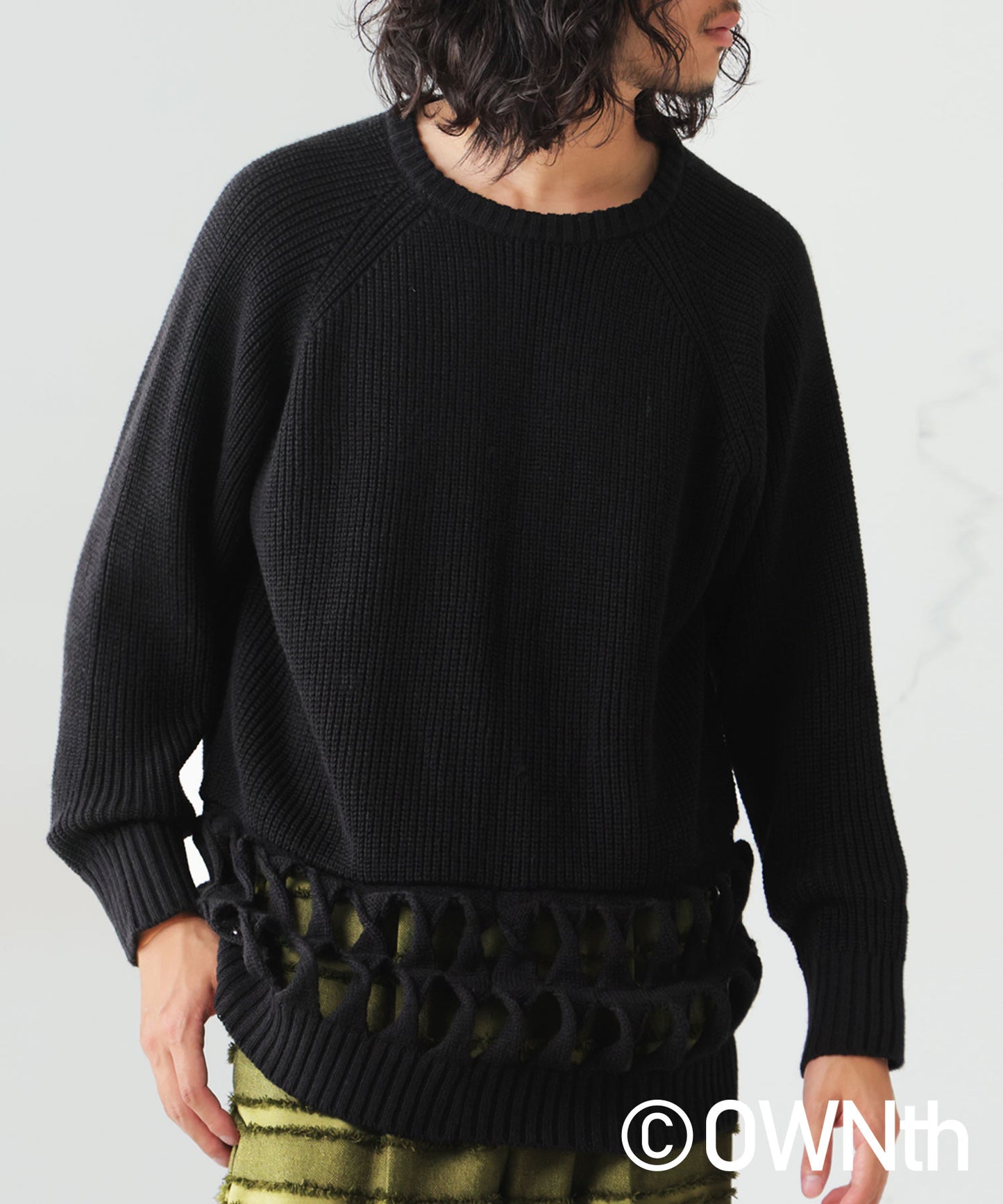 Twisted Hem Design Knit Tops Unisex