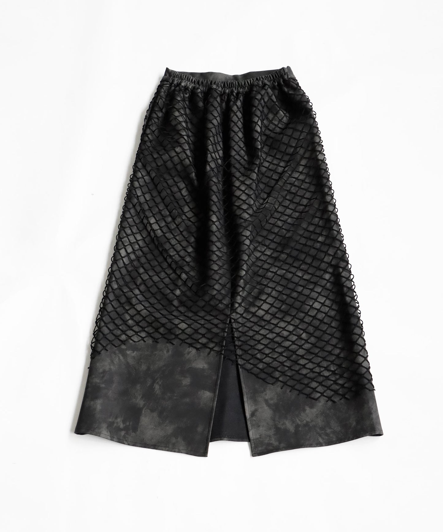 Mesh Layered Leather Skirt Ladies