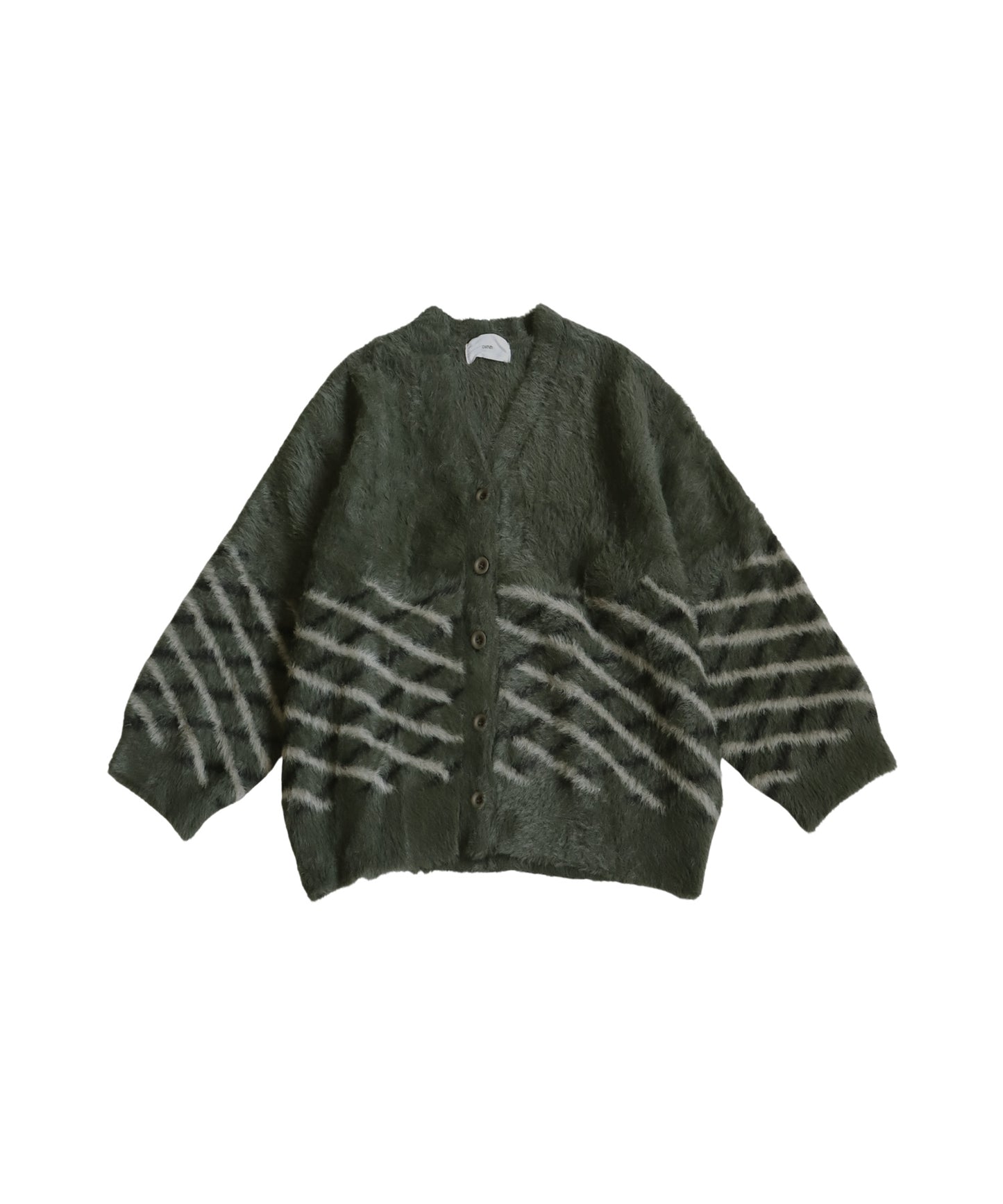 Diamond Plaid Shaggy Knit Cardigan Unisex