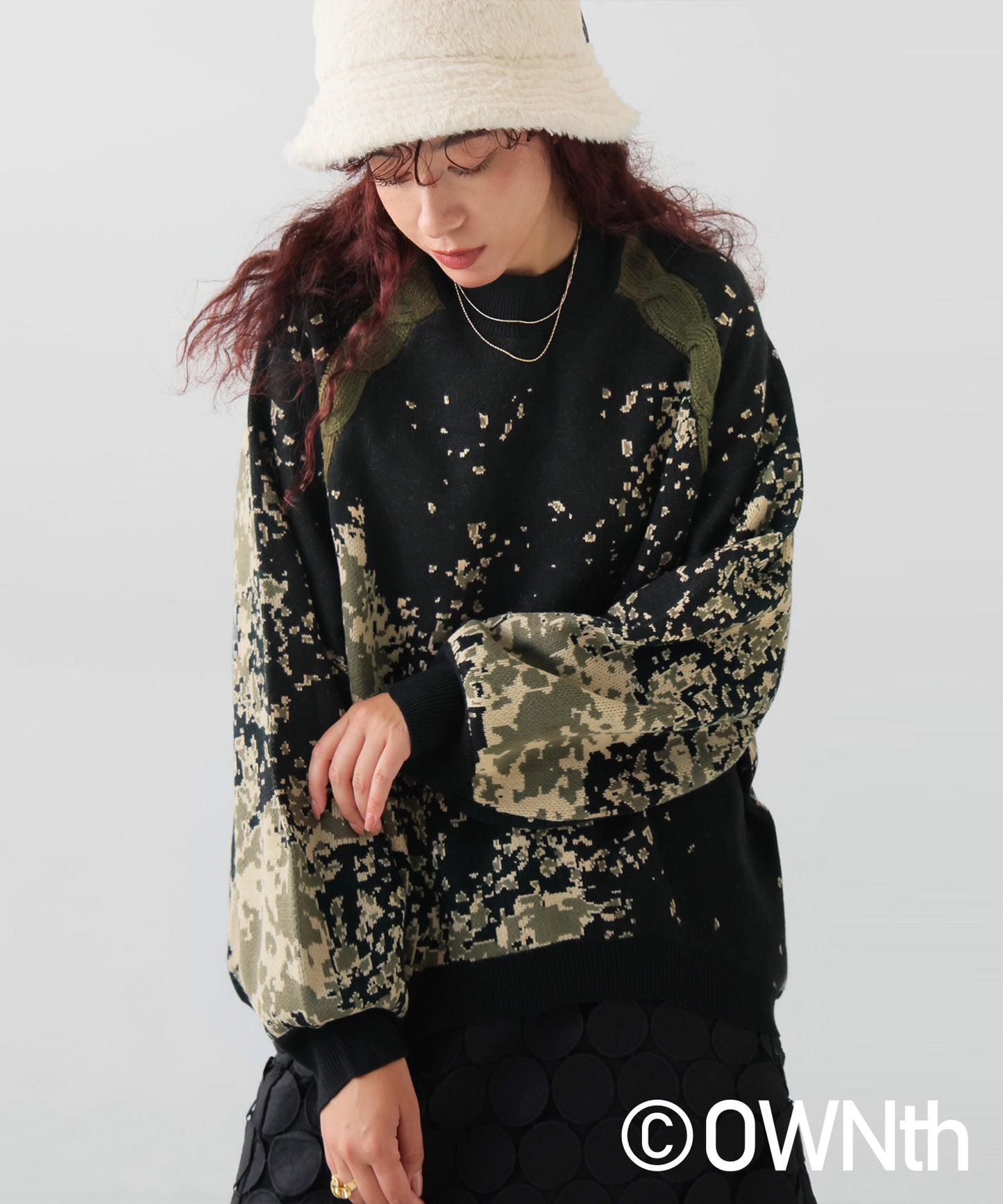 OWNth Dot Gradation Raglan Knit Ladies