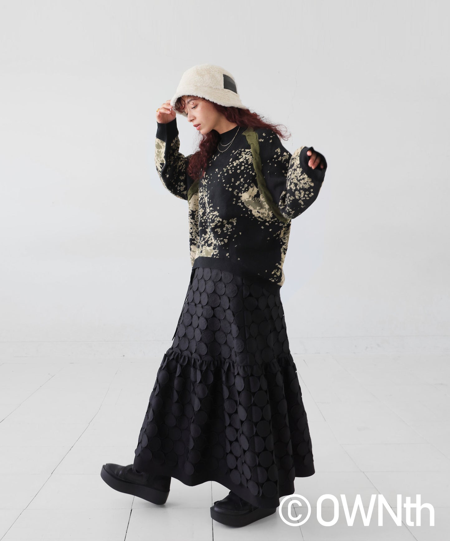 OWNth Dot Gradation Raglan Knit Ladies