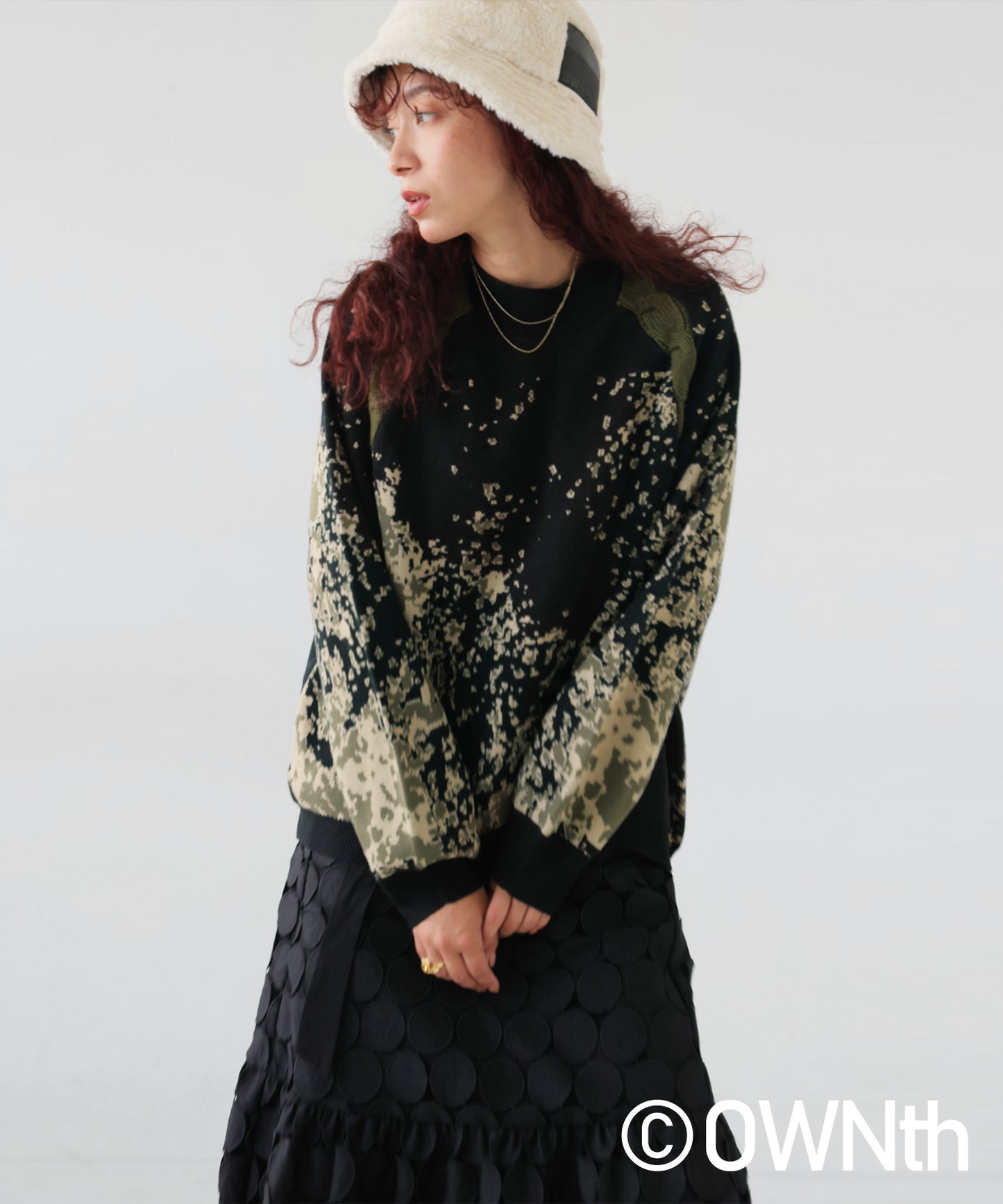 OWNth Dot Gradation Raglan Knit Ladies