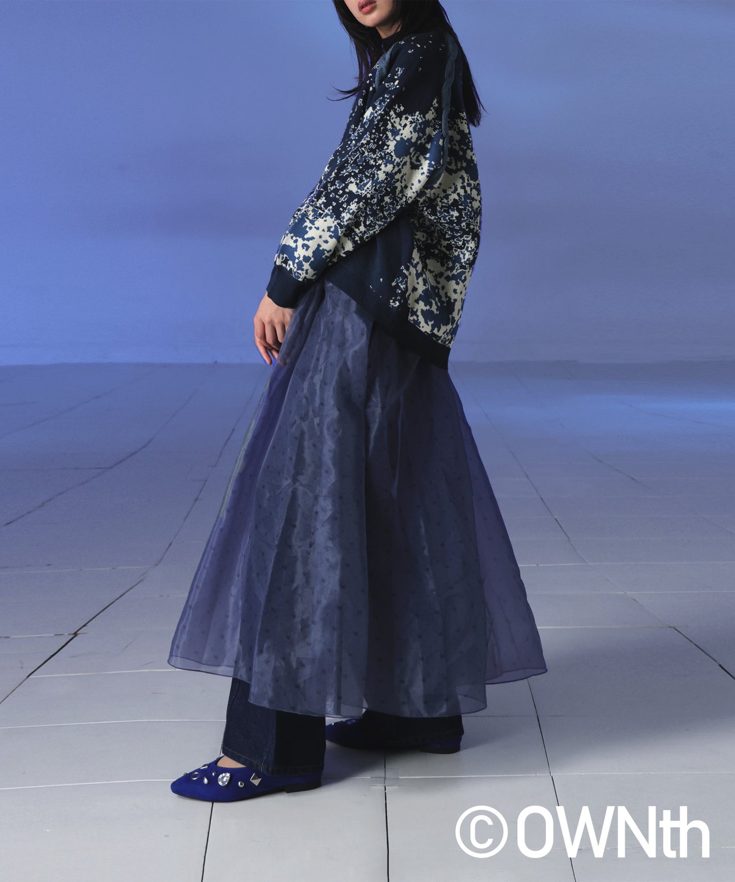 OWNth Dot Gradation Raglan Knit Ladies