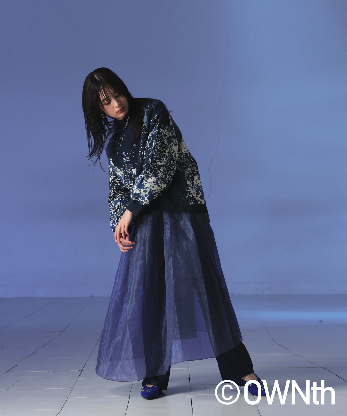 OWNth Dot Gradation Raglan Knit Ladies