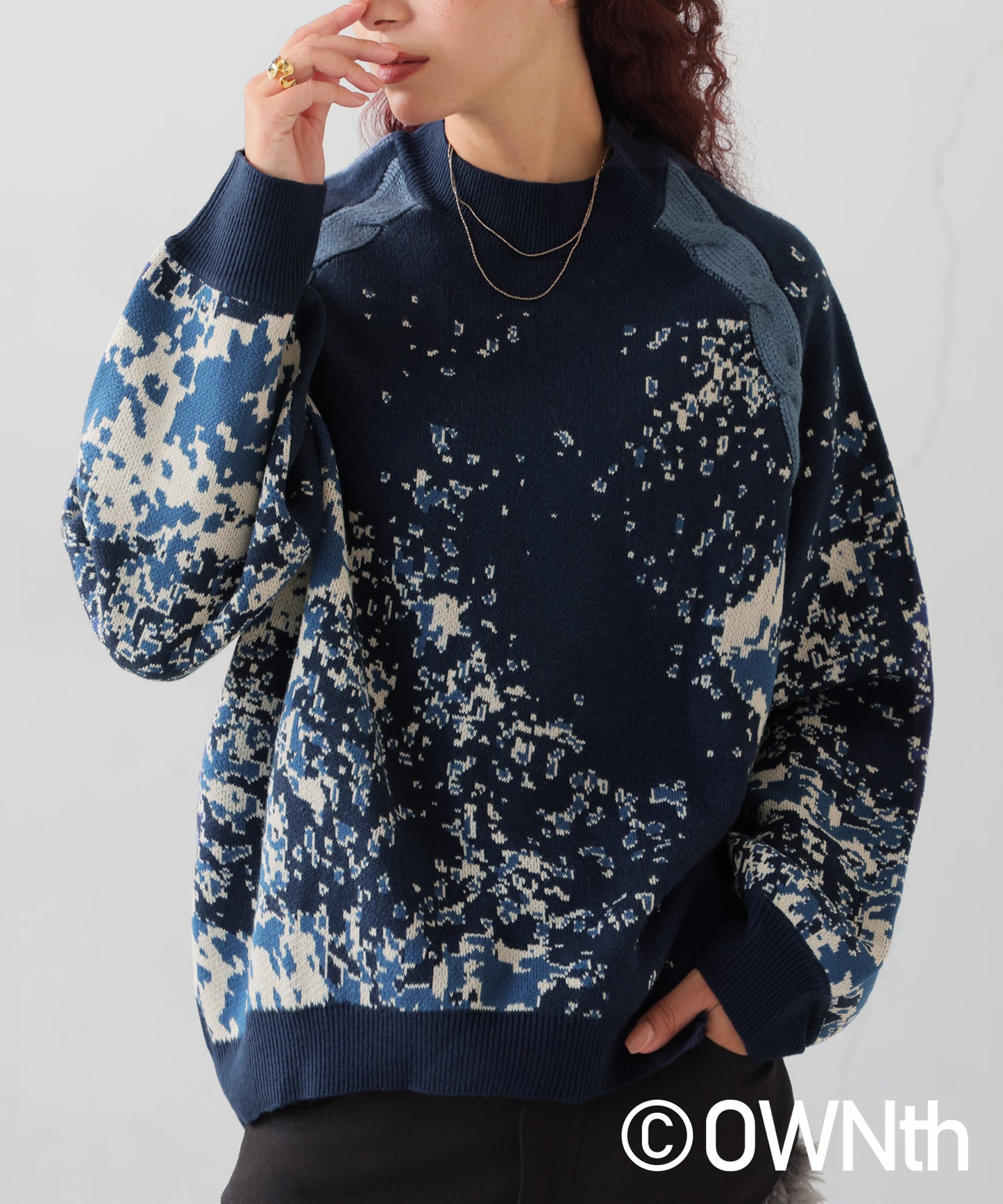OWNth Dot Gradation Raglan Knit Ladies