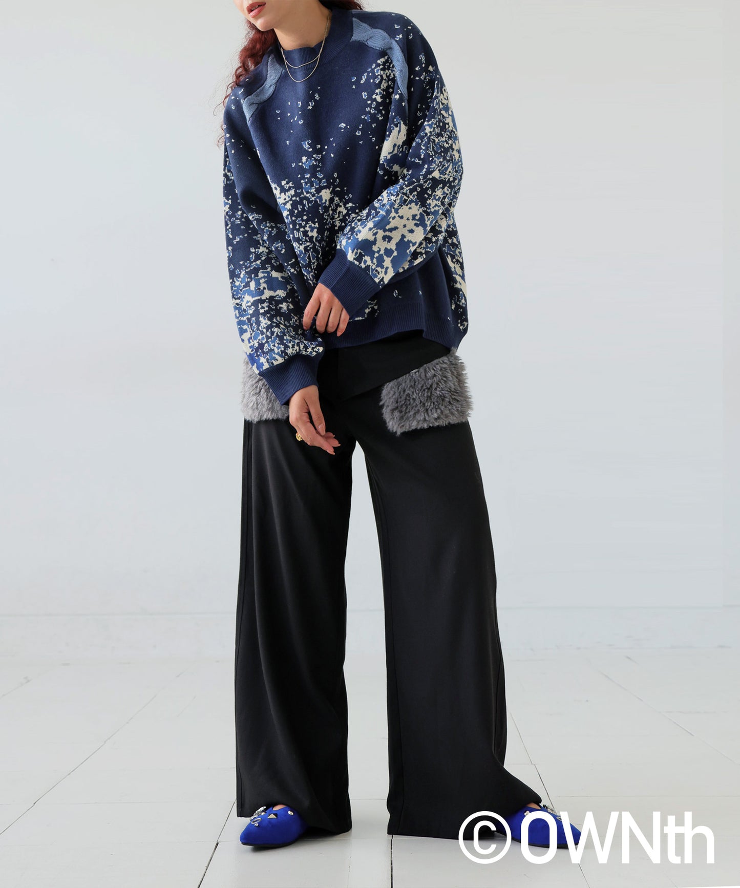 OWNth Dot Gradation Raglan Knit Ladies