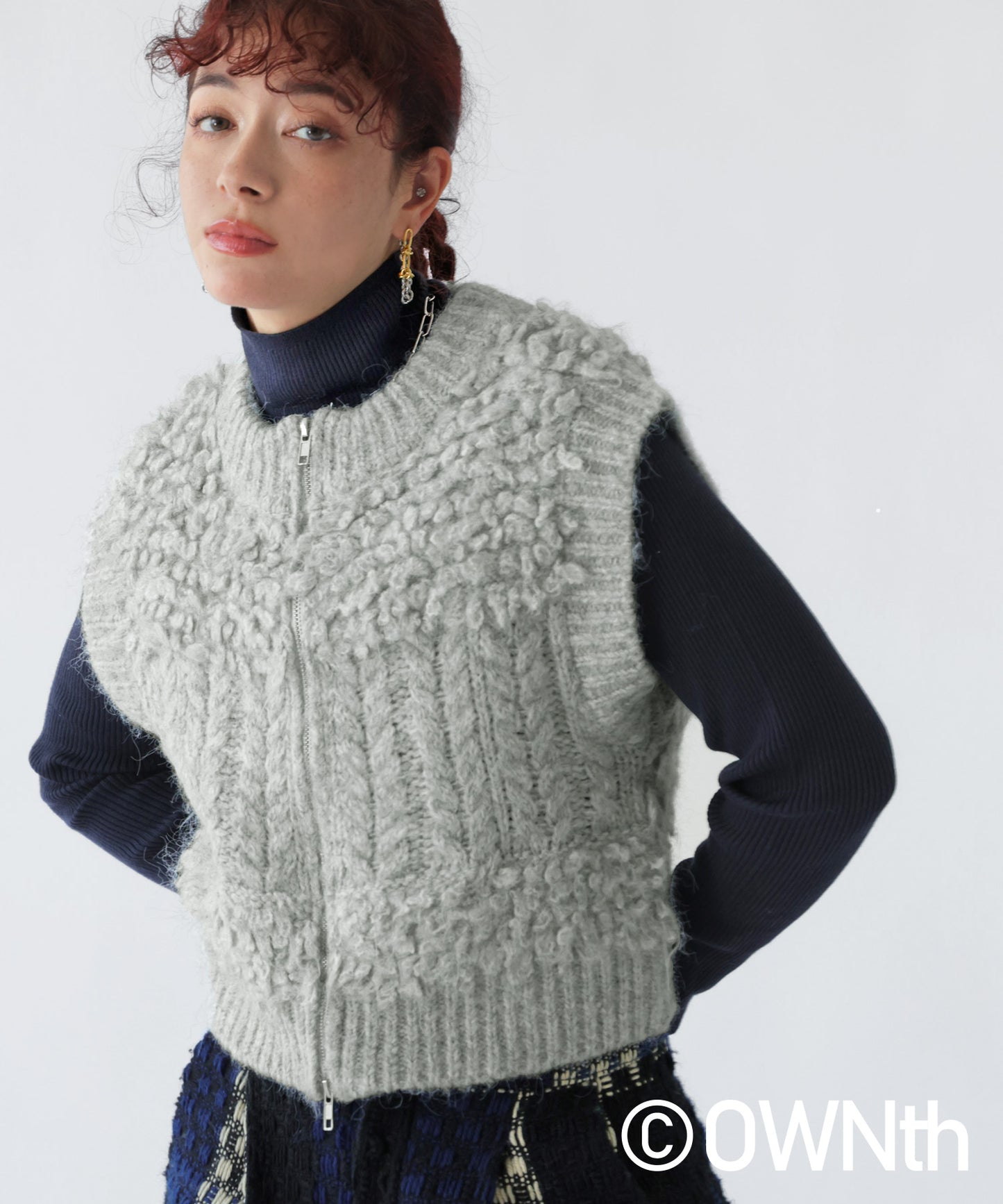 Loop Fringe Knit Vest Ladies