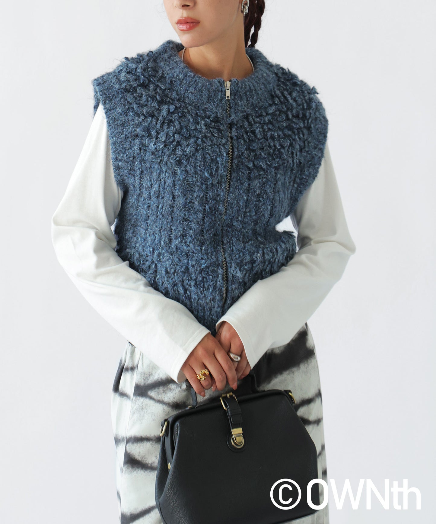 Loop Fringe Knit Vest Ladies