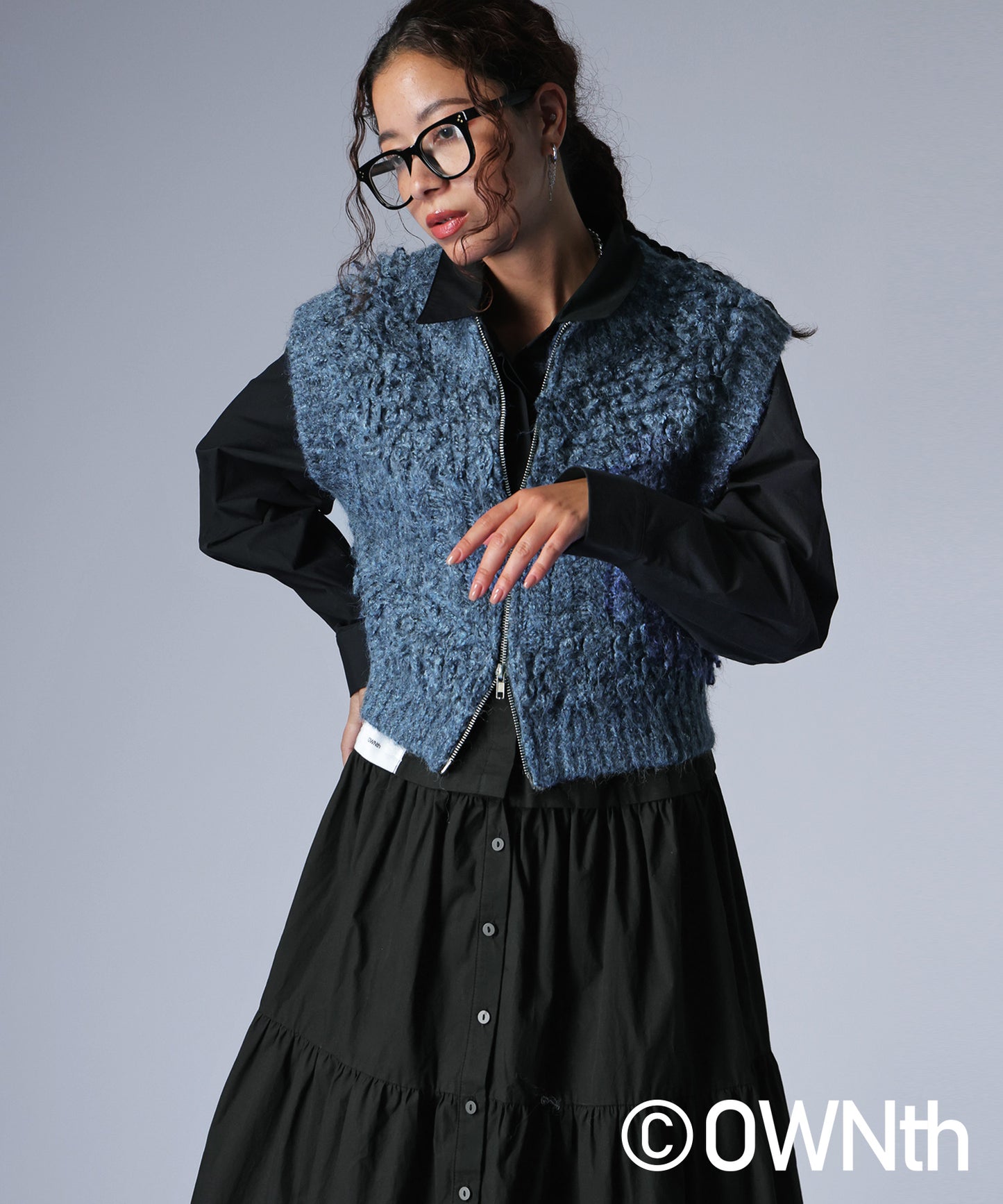 Loop Fringe Knit Vest Ladies