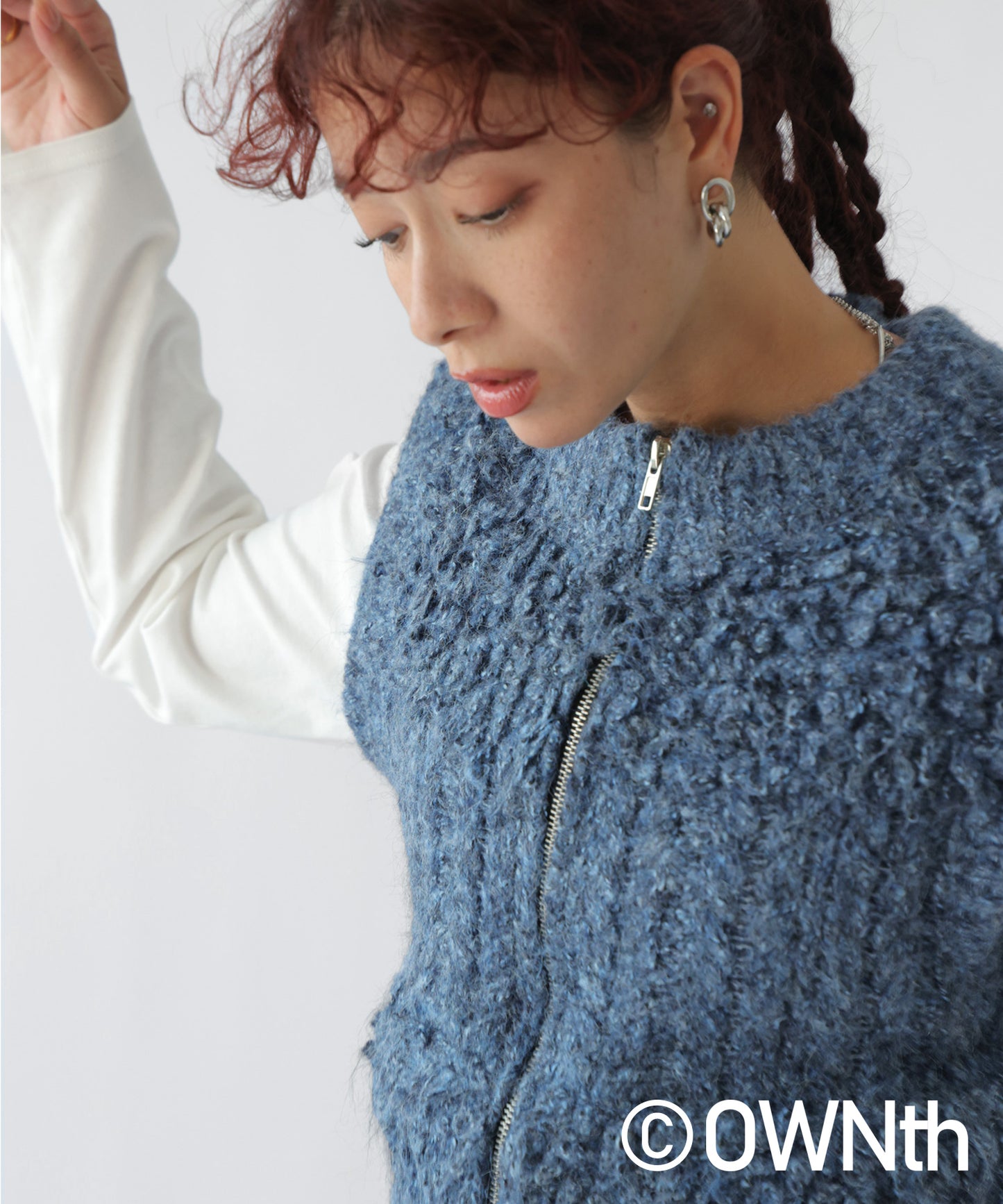 Loop Fringe Knit Vest Ladies