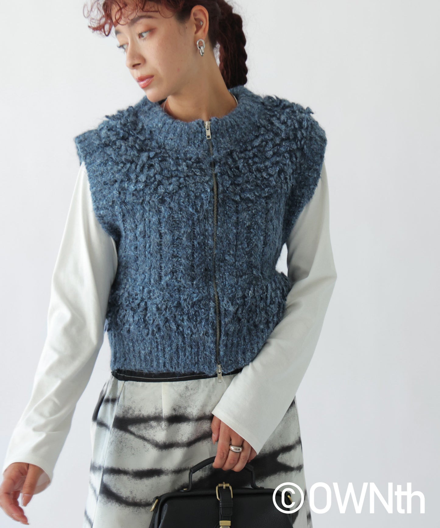 Loop Fringe Knit Vest Ladies