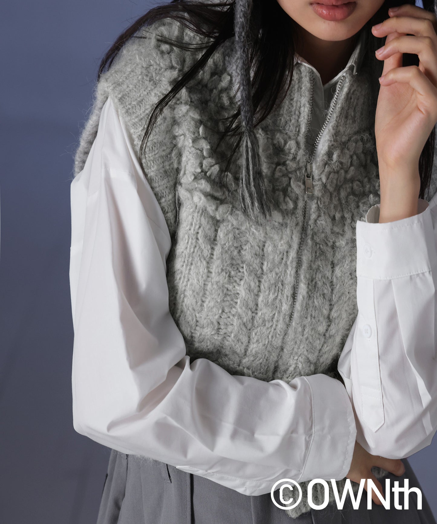 Loop Fringe Knit Vest Ladies